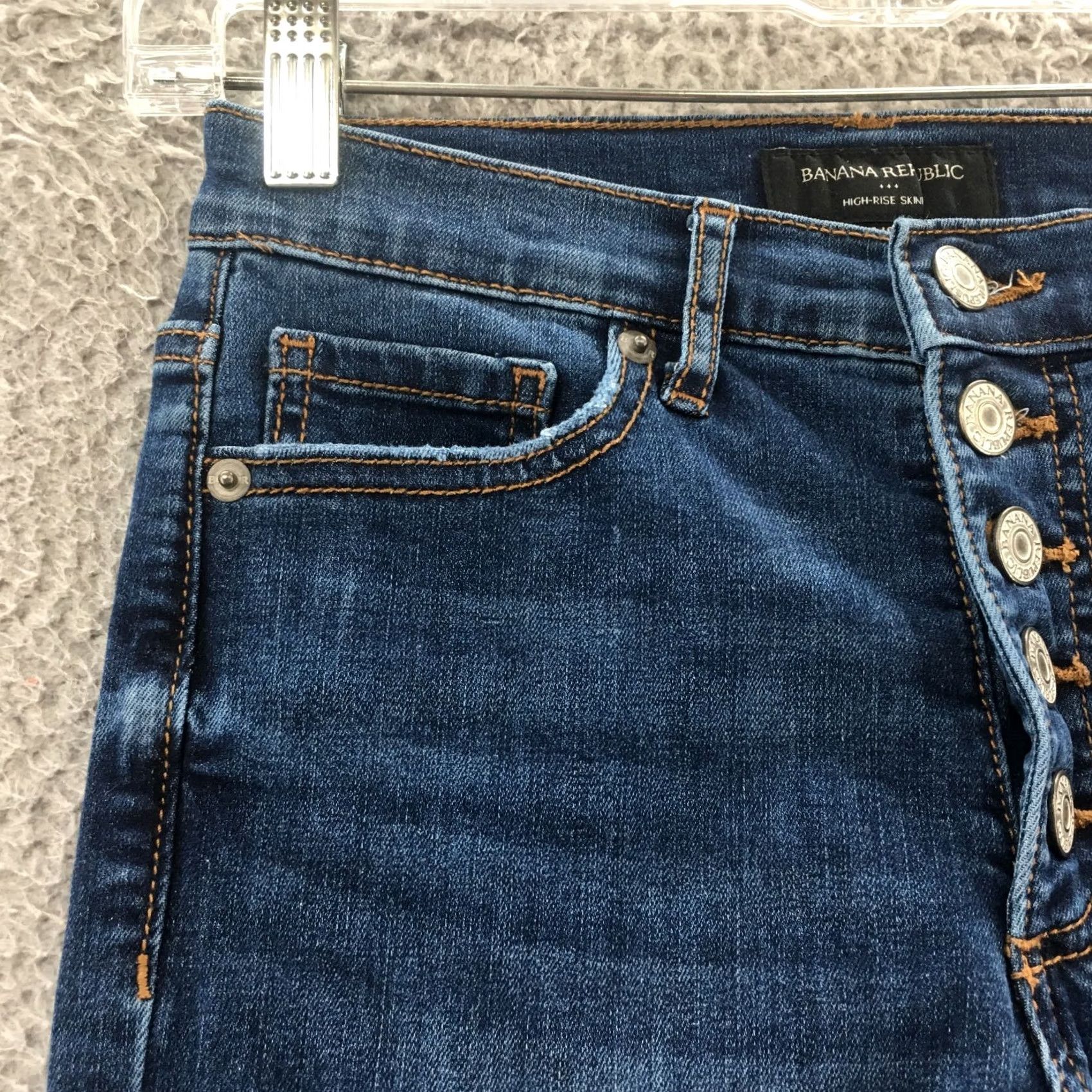 Banana Republic Banana Republic Skinny Jeans Womens 00P Blue Denim Button Fly Size 24" / US 00 / IT 34 - 5 Thumbnail