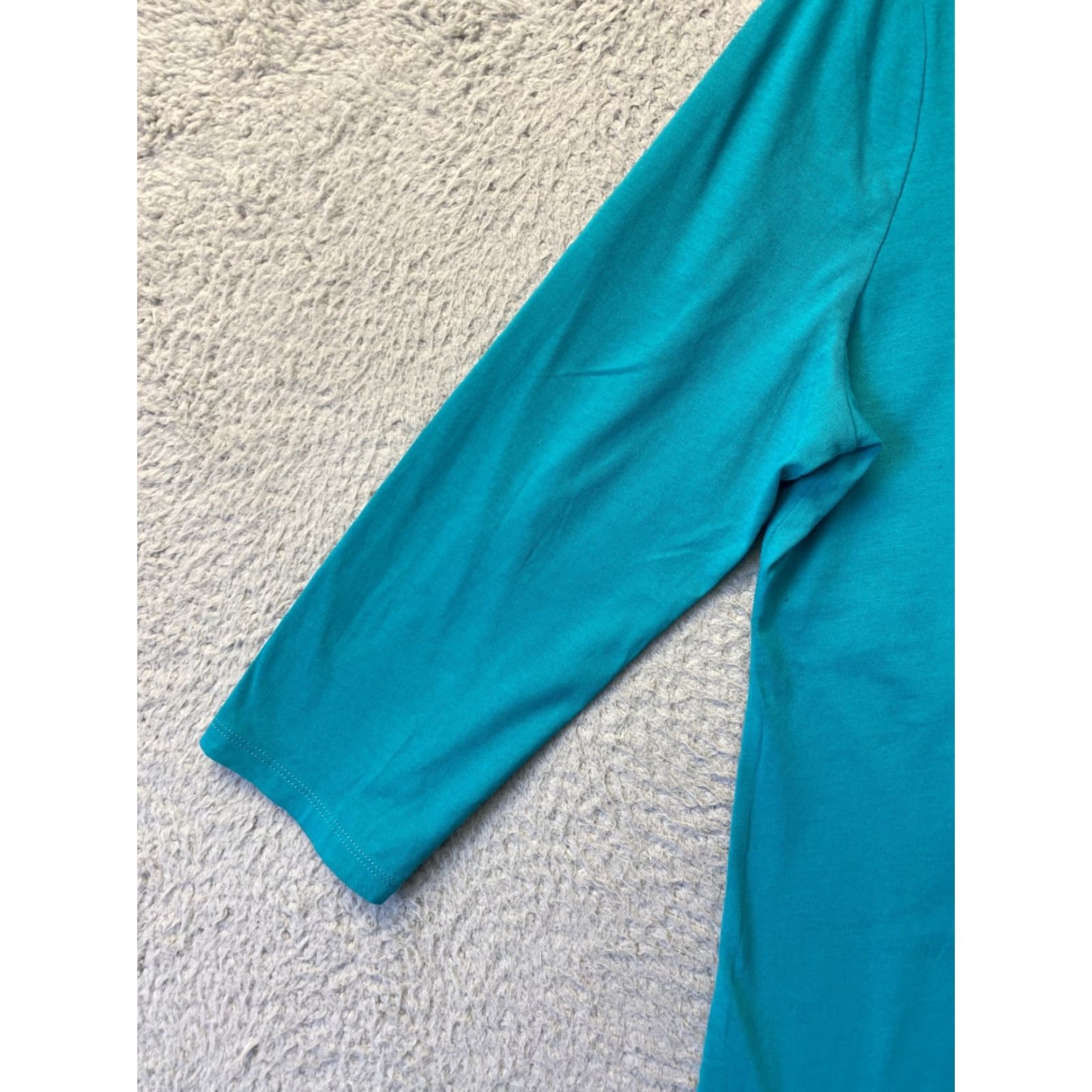 Ralph Lauren Ralph Lauren Women's Shirt Aqua LP 3/4 Sleeve V-Neck Pullover Solid Casual Size L / US 10 / IT 46 - 4 Thumbnail