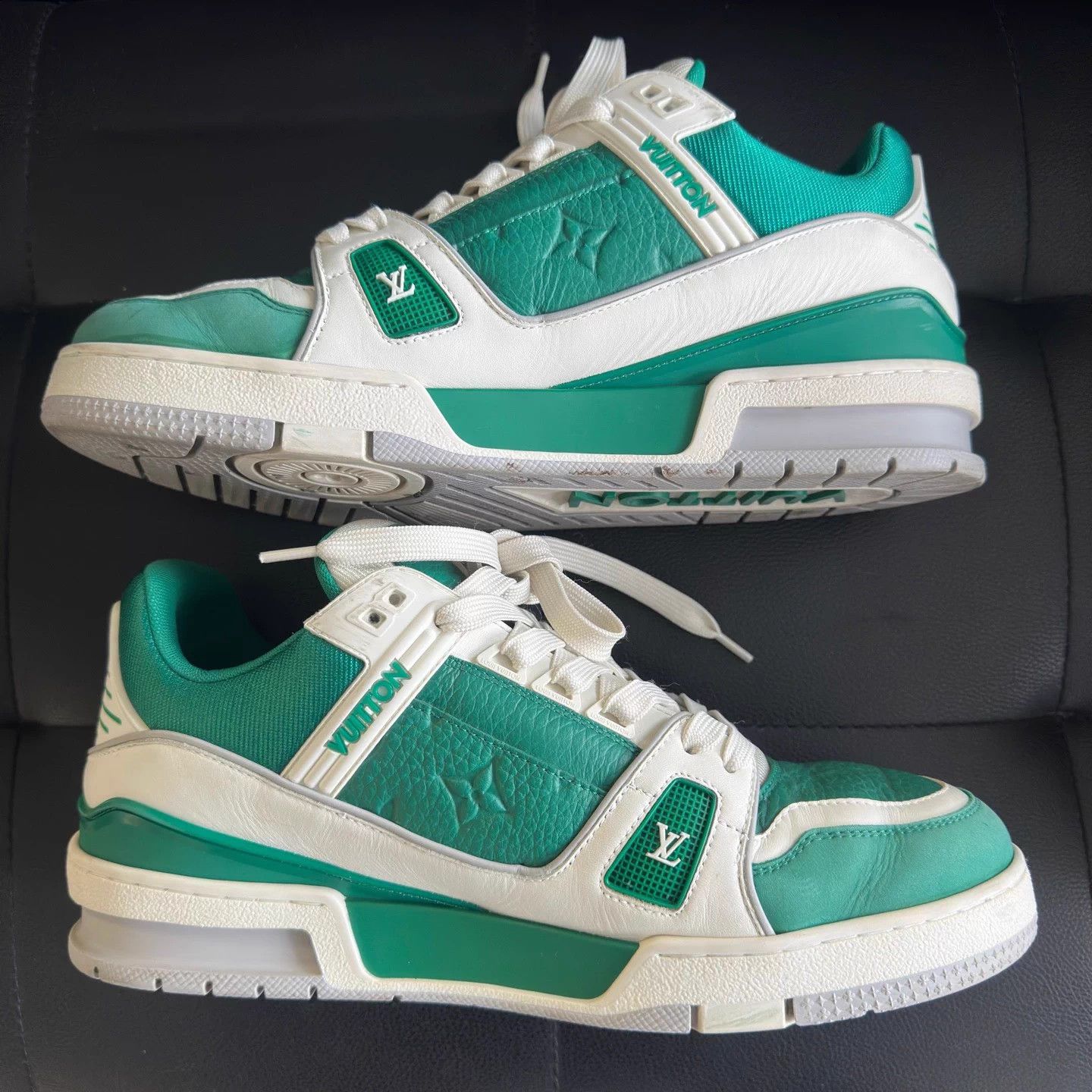 Louis Vuitton LV 25 Trainer Calf Low Green EU8.5 99New Size US 9.5 / EU 42-43 - 4 Thumbnail