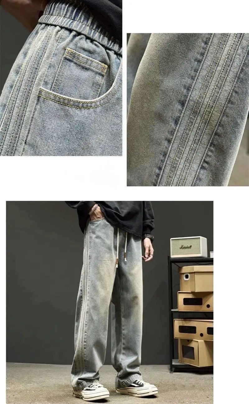 Japanese Brand High street washed baggy straight jeans trousers Size US 32 / EU 48 - 3 Thumbnail