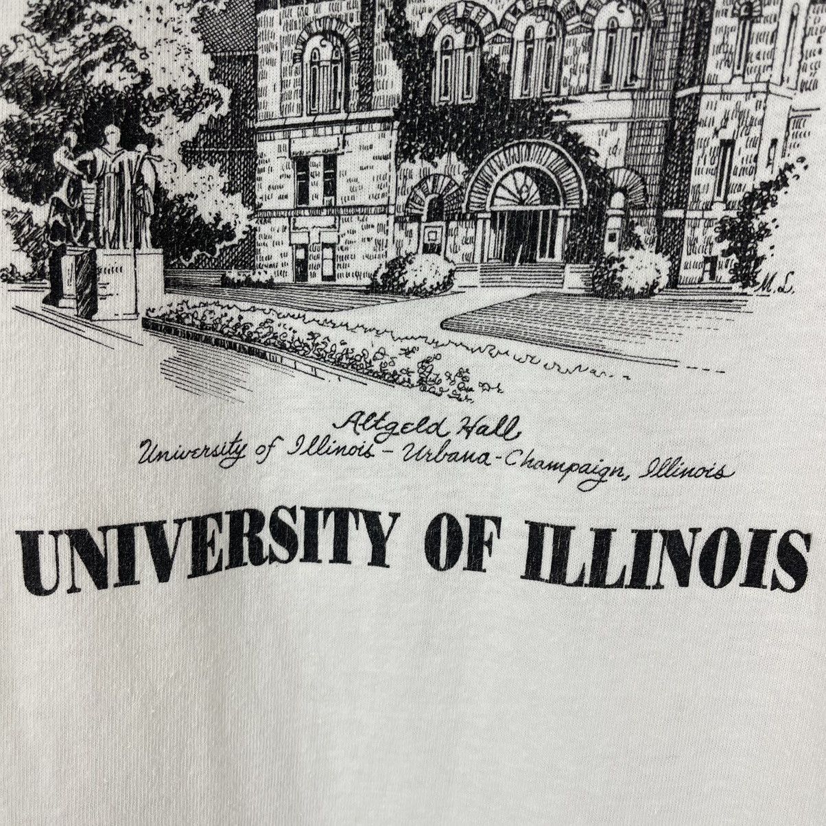 Fruit Of The Loom 90s Vintage UNIVERSITY OF ILLINOIS T Shirt #1740/07 Size US M / EU 48-50 / 2 - 3 Thumbnail