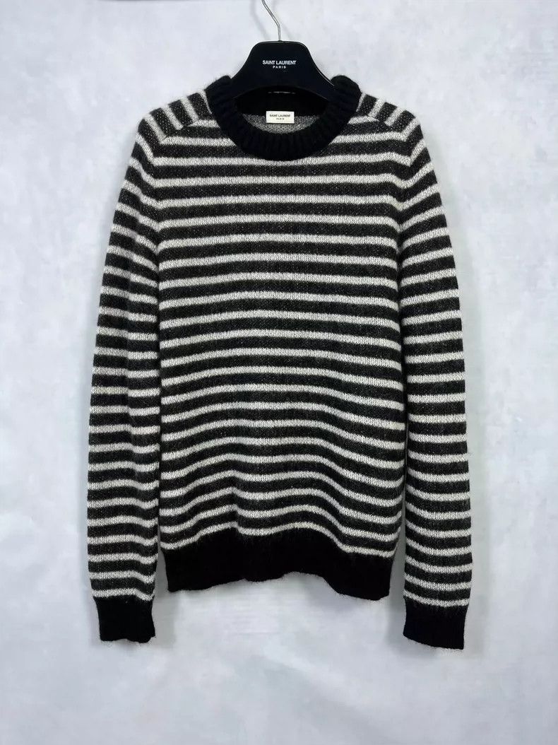 Saint Laurent Paris Saint Laurent 19fw mohair striped sweater 2504-Nextarrow Size US L / EU 52-54 / 3 - 1 Thumbnail