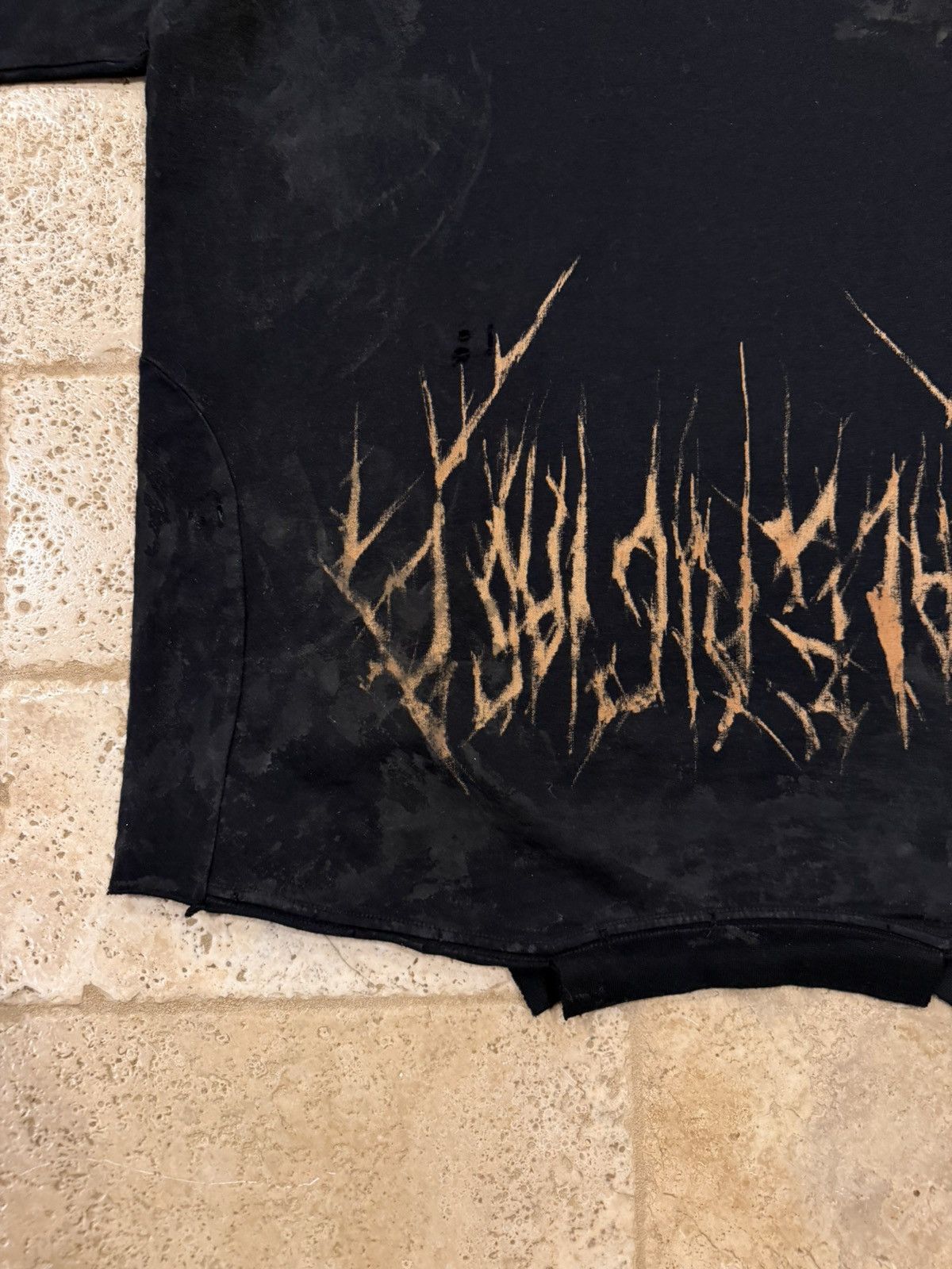 Balenciaga Balenciaga Upside Down Paris Moon Distressed Black T-Shirt Size US XL / EU 56 / 4 - 11 Thumbnail