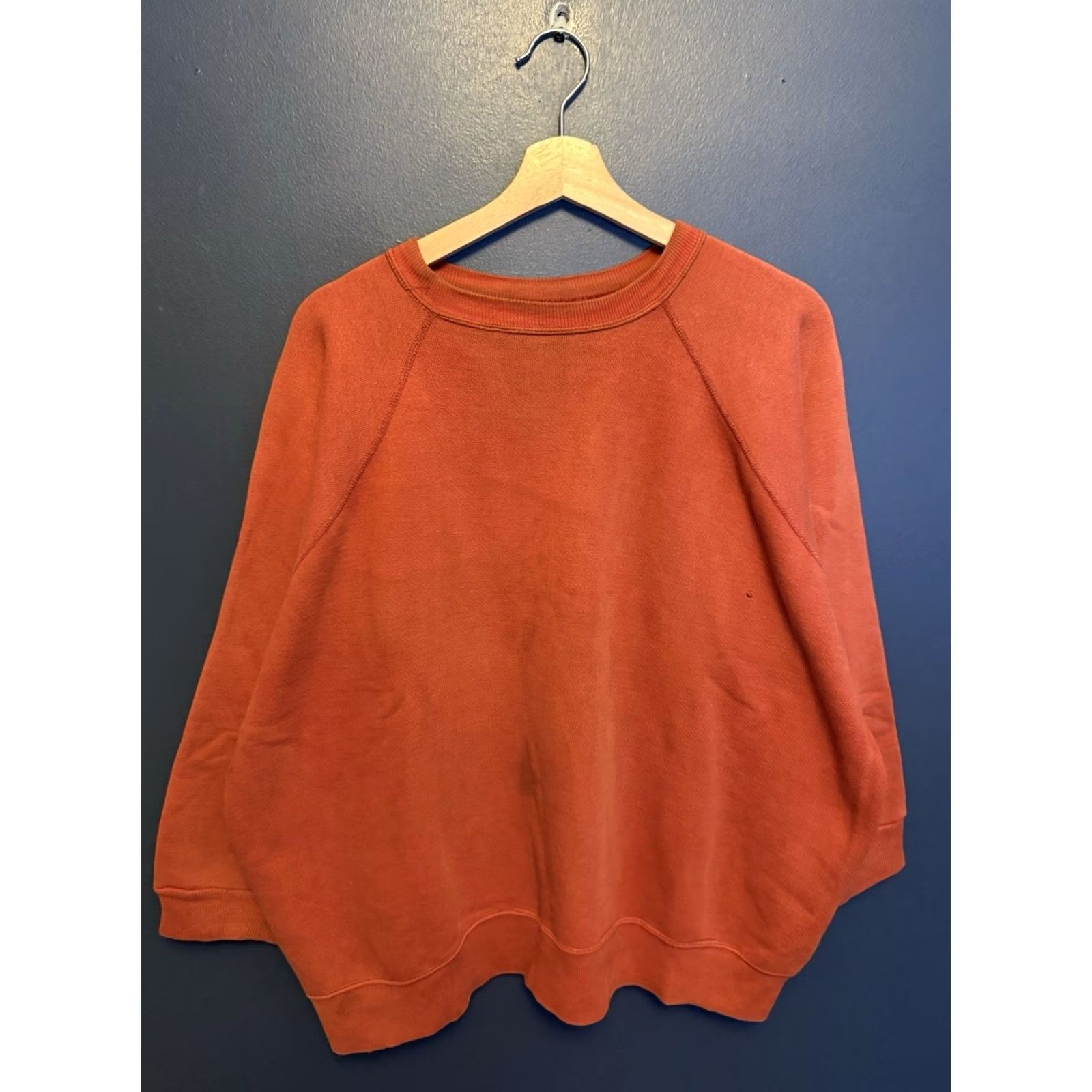 Vintage VINTAGE Orange Cotton Sweatshirt Men XL Pullover 60’s Freedom Stitch Size US XL / EU 56 / 4 - 3 Thumbnail