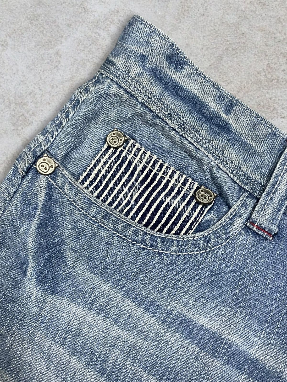 Japanese Brand Drug Store’s Women Denim Cute Print Out Logo Blue Wash Jeans Size 31" - 11 Thumbnail