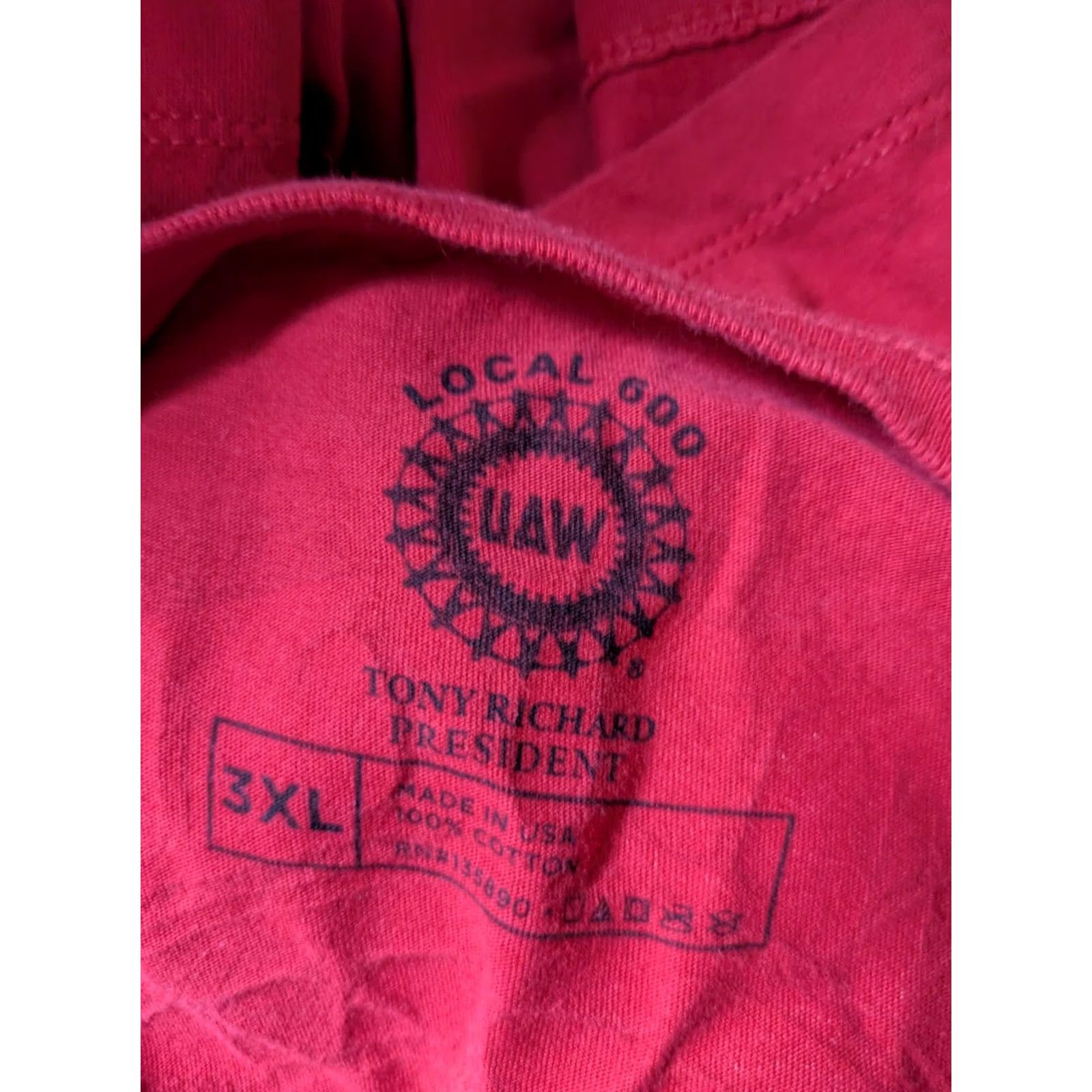 Vintage UAW United Autoworkers Union Pride T Shirt 3XL XXXL Red Men Size US XXL / EU 58 / 5 - 4 Thumbnail