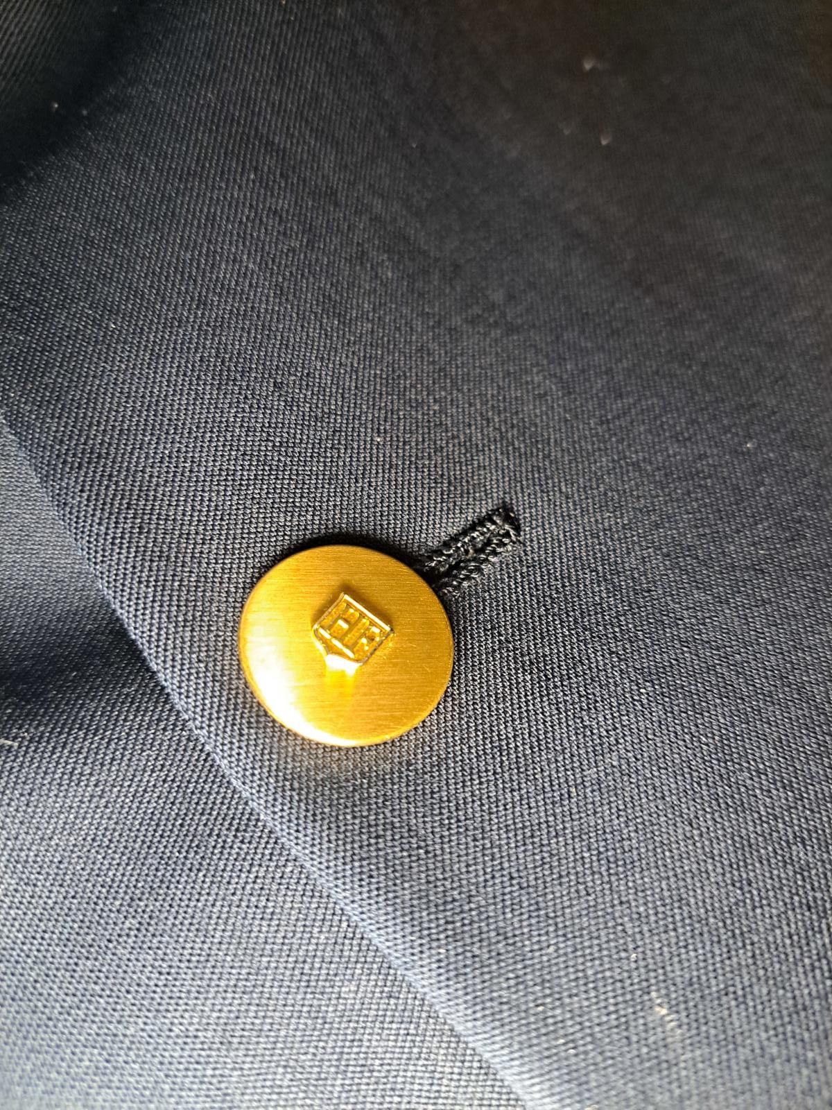 Hickey Freeman Hickey Freeman Blazer Mens 46L Black Gold Buttons Cashmere Size 46L - 5 Thumbnail