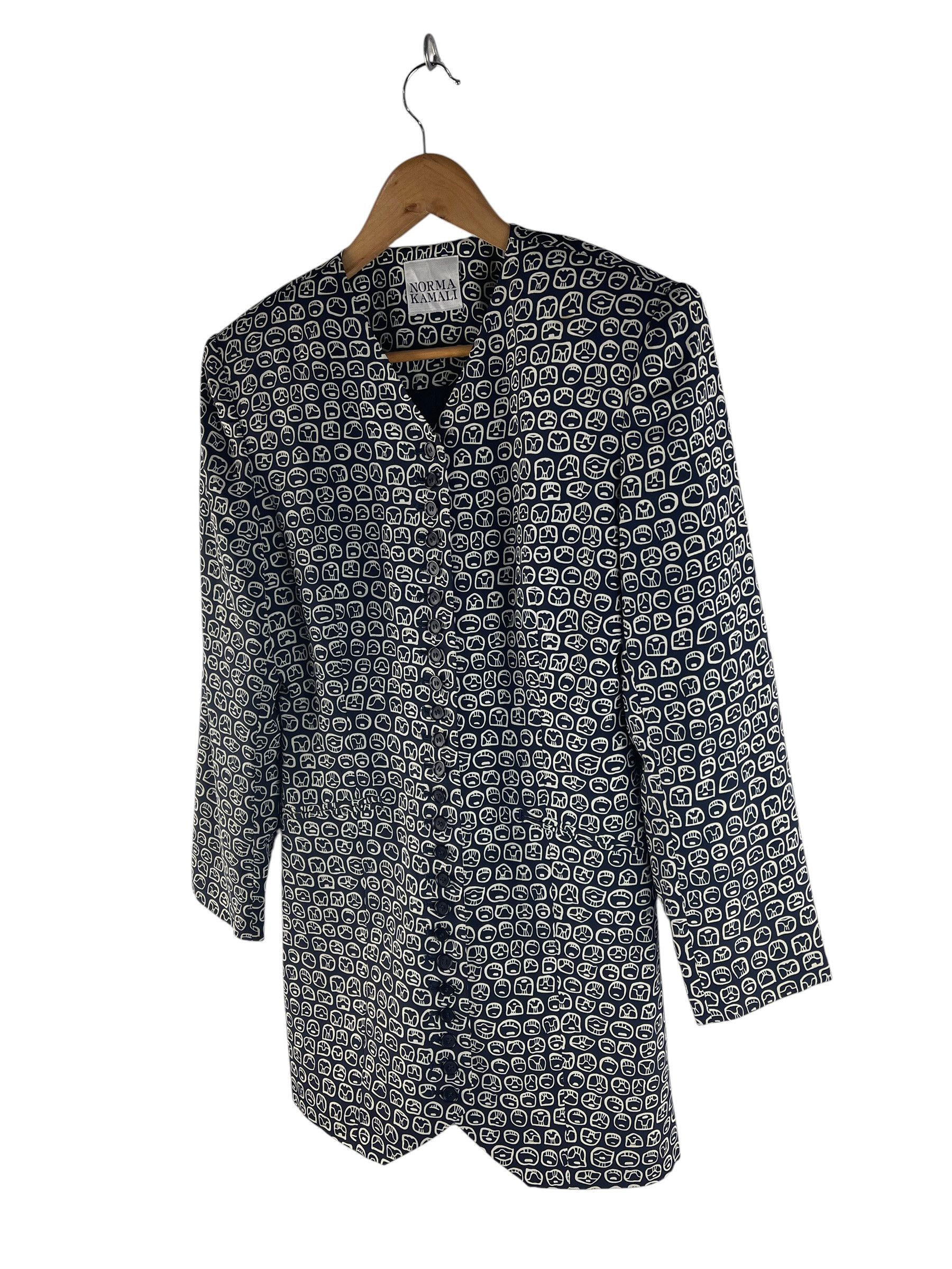 Norma Kamali Vintage Norma Kamali Abstract Print Button Blazer Jacket Size S / US 4 / IT 40 - 6 Thumbnail