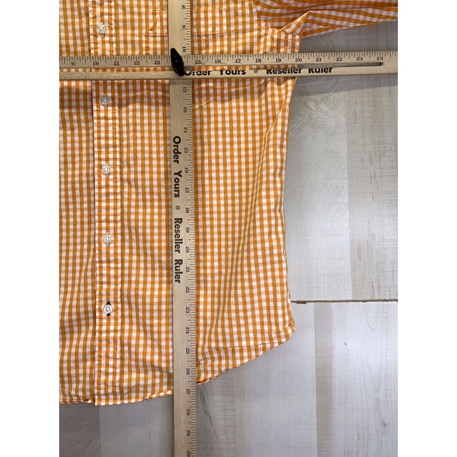 Nautica Nautica Button-Down Shirt Mens XS Classic Fit Organ Gingham Plaid Check Orange Cotton Logo Embroidered Button-Up.Nautica Size US XS / EU 42 / 0 - 6 Thumbnail