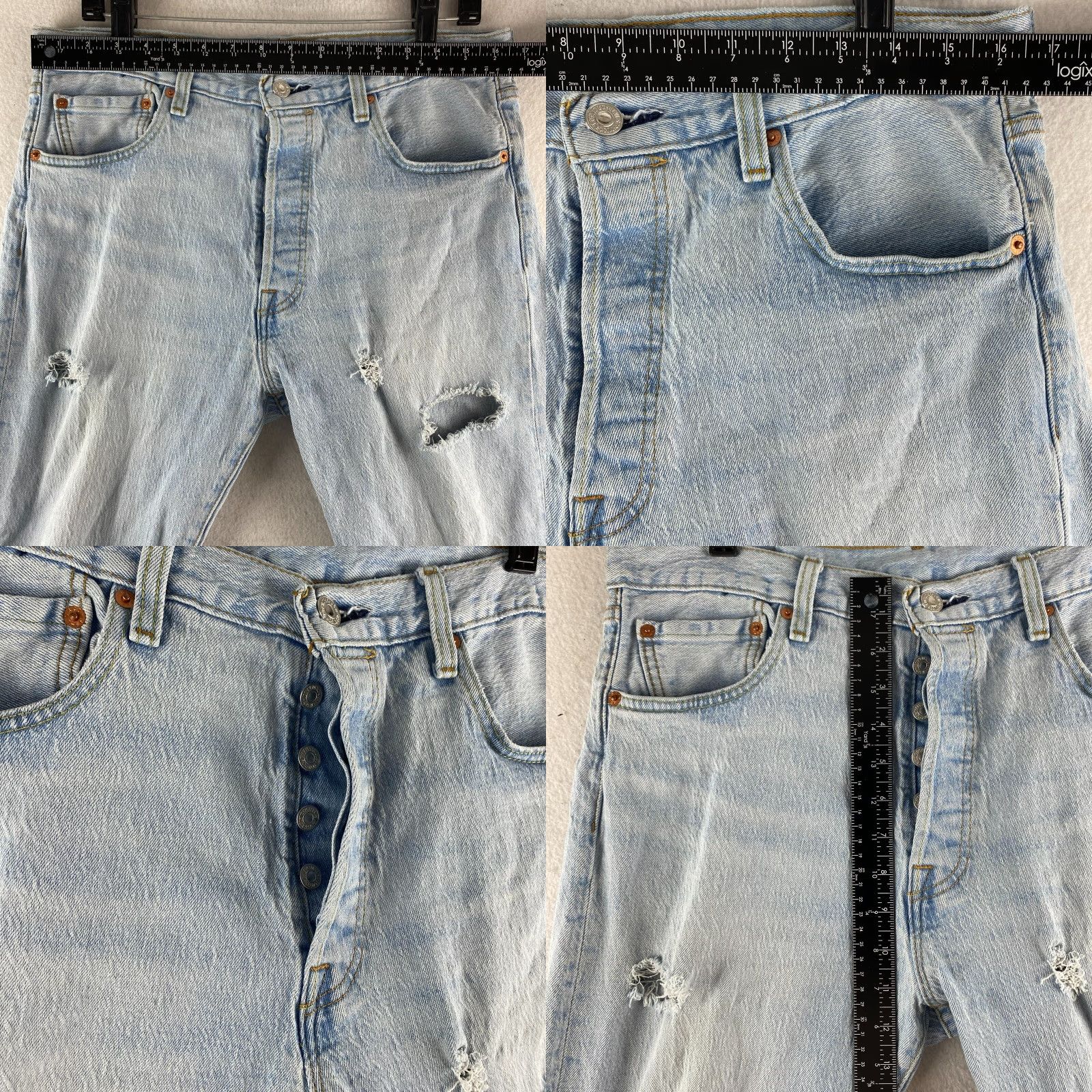 Levi's VINTAGE Levi's 501 Jeans Mens 33 Blue Distressed Button-Fly Straight 5-Pocket Style Modern Size US 33 - 8 Thumbnail