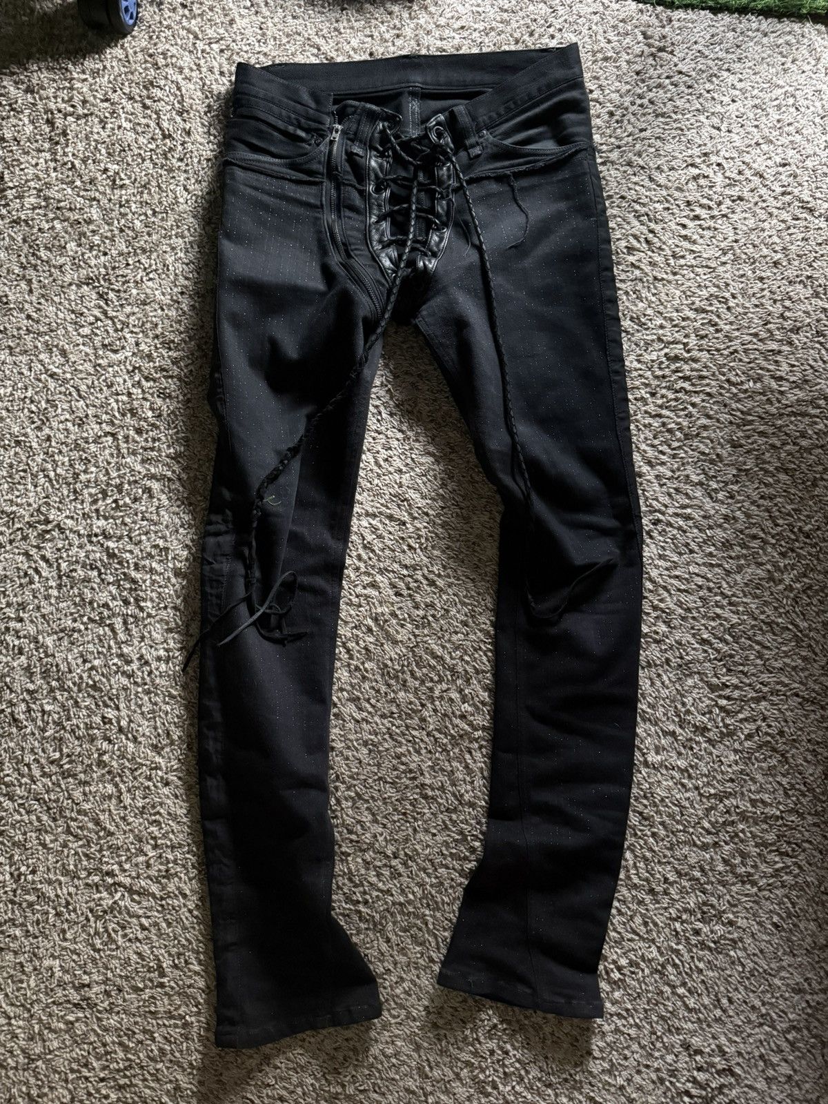 If Six Was Nine If Six Was Nine Black Pinstripe Lace-Up Sera sbcm Denim Size US 29 - 4 Thumbnail