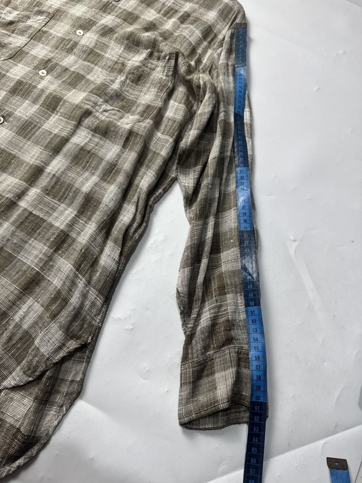 Y's for Men × Yohji Yamamoto Yohji Yamamoto Plaid Rayon Shirt Ysforman Distressed Size US XL / EU 56 / 4 - 12 Thumbnail