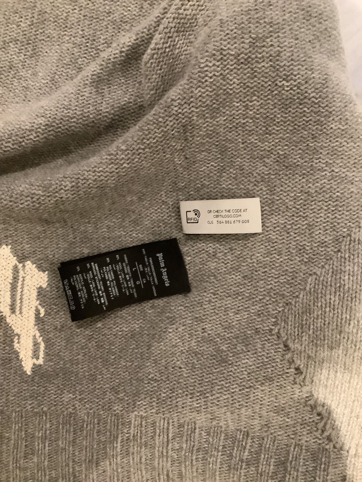Palm Angels Palm angels curved logo knit hoodie Size US L / EU 52-54 / 3 - 7 Thumbnail