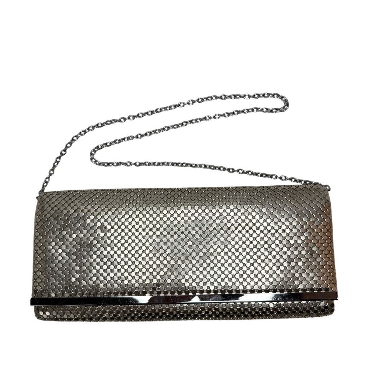 Vtg Jessica Mcclintock Silver metal mesh purse chain strap