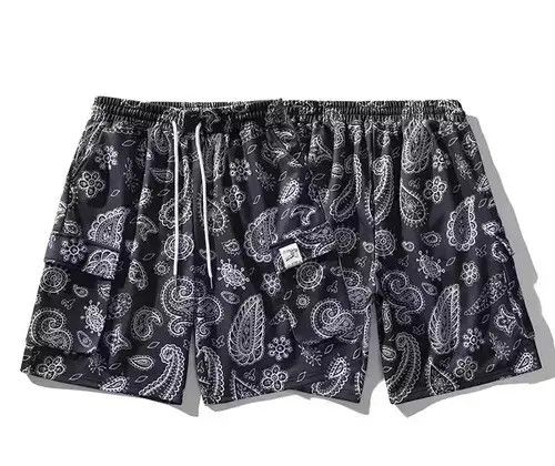 Japanese Brand 21SS Tokyo Union Black Bandana Paisley Cargo Shorts Size US 32 / EU 48 - 4 Thumbnail
