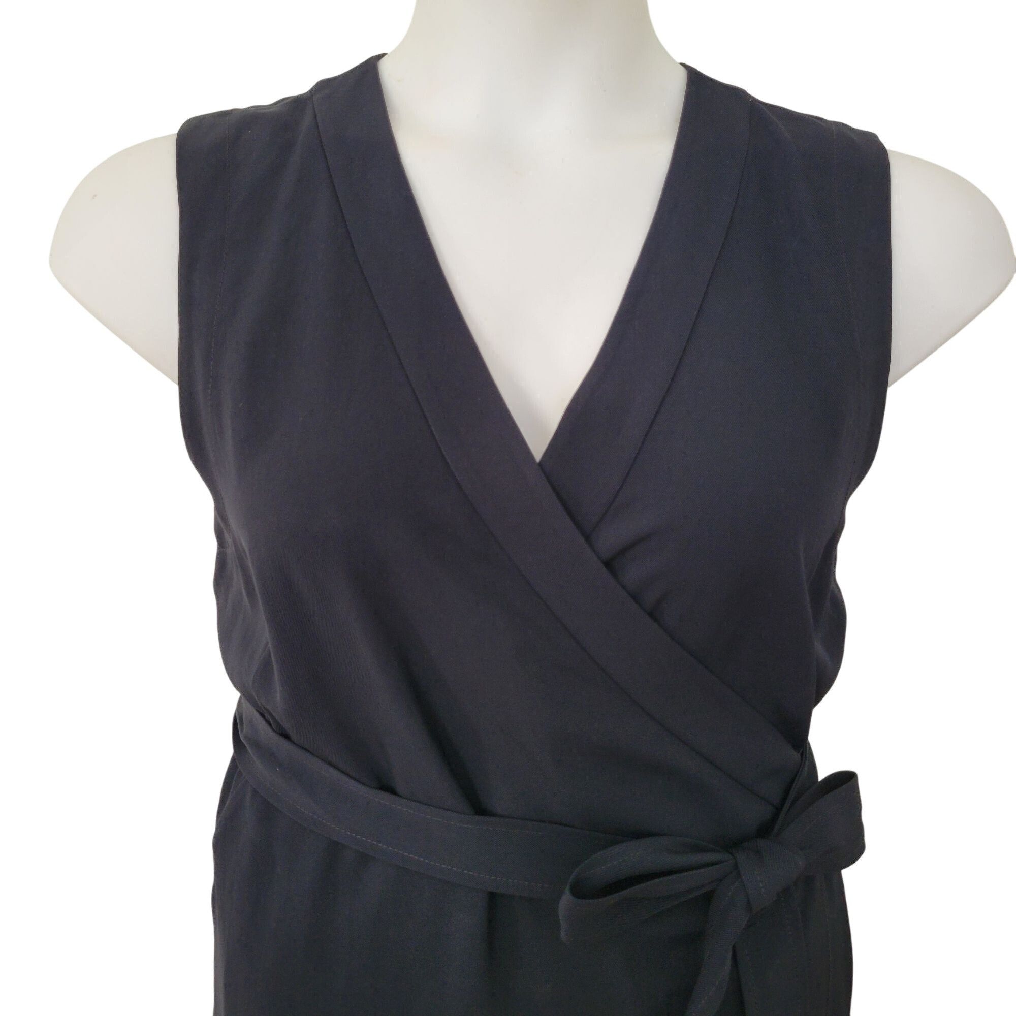 Everlane Everlane 12 Black Japanese GoWeave Sleeveless Wrap Dress V N Size XL / US 12-14 / IT 48-50 - 2 Thumbnail