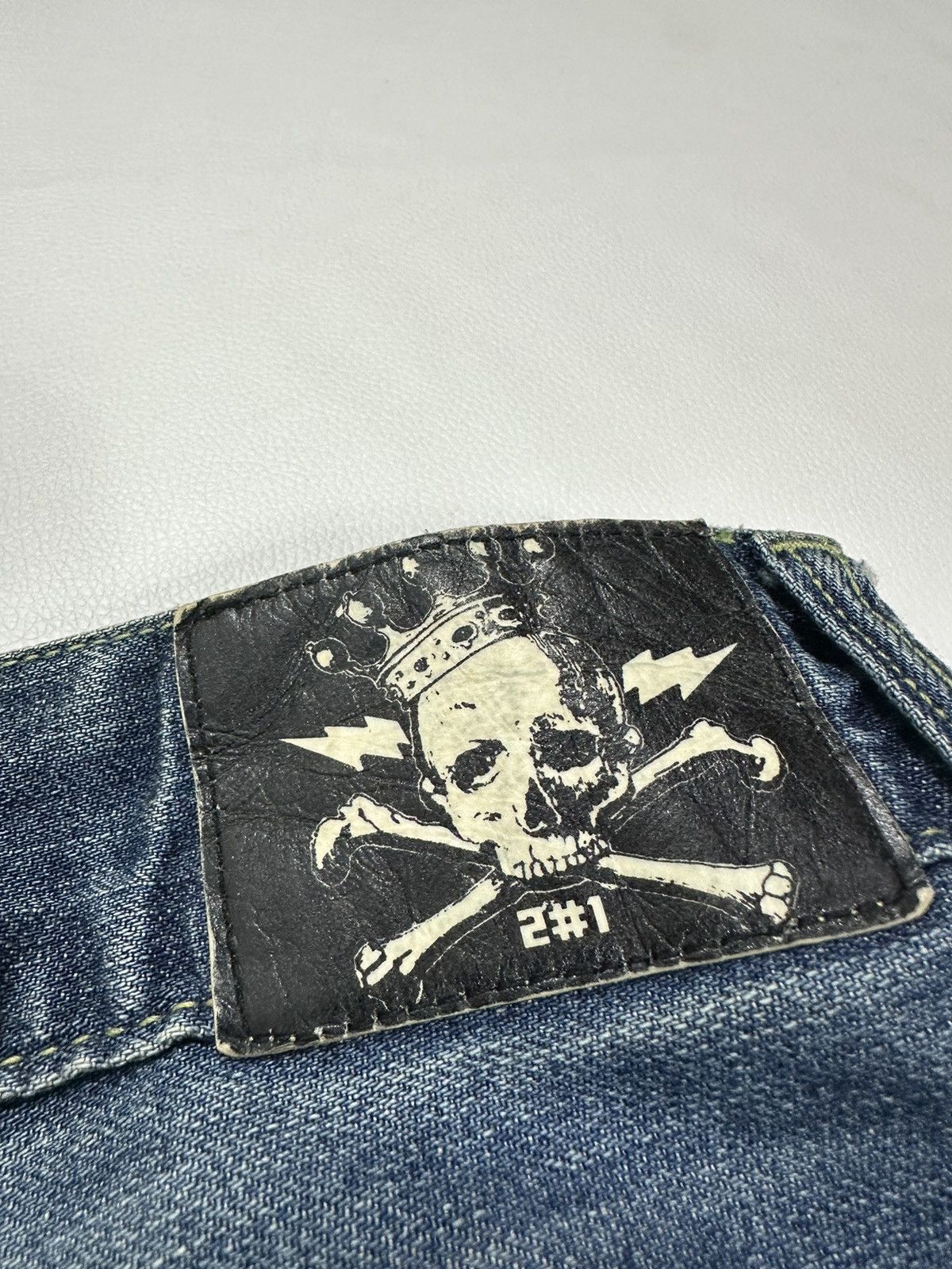 Japanese Brand 2#1 Flare Distressed Jeans Nice Split Back Pocket Size US 32 / EU 48 - 10 Thumbnail