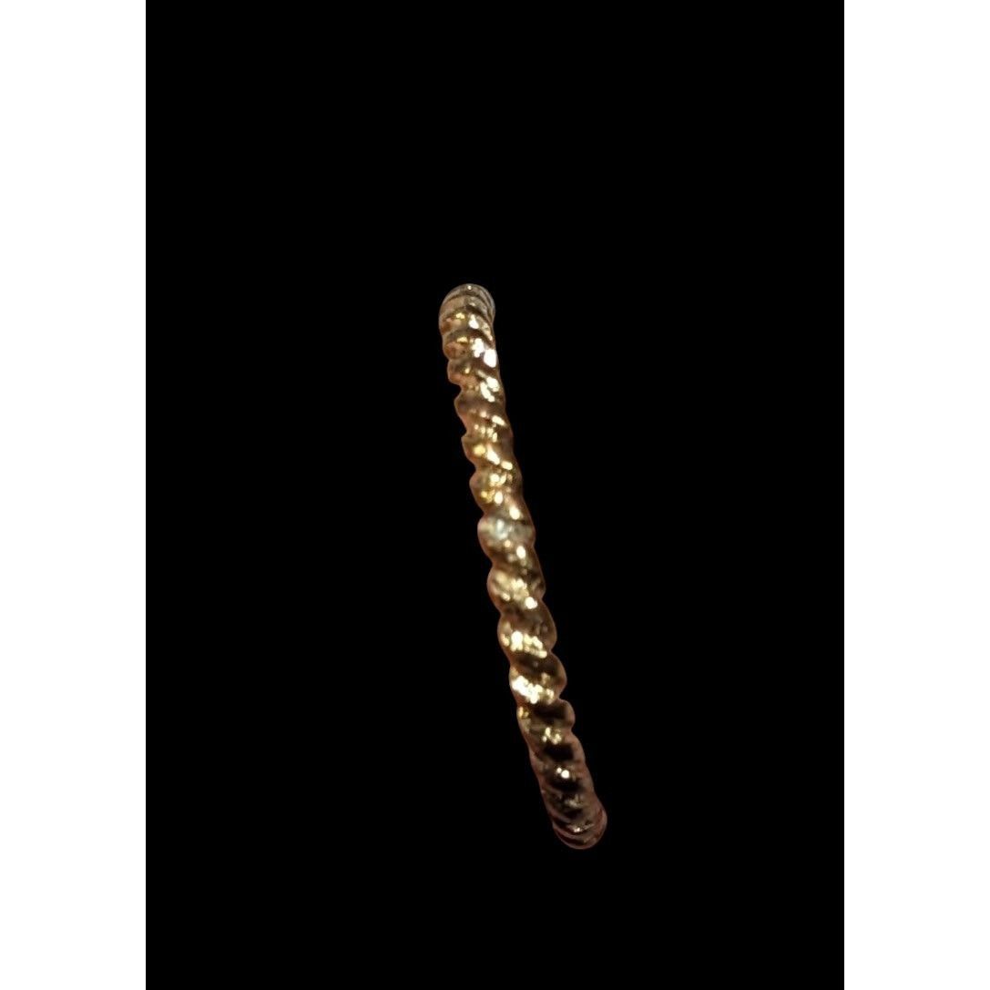 Other Simple Twisted Gold Tone Ring With Small Green Cabochon Size Size ONE SIZE - 5 Thumbnail