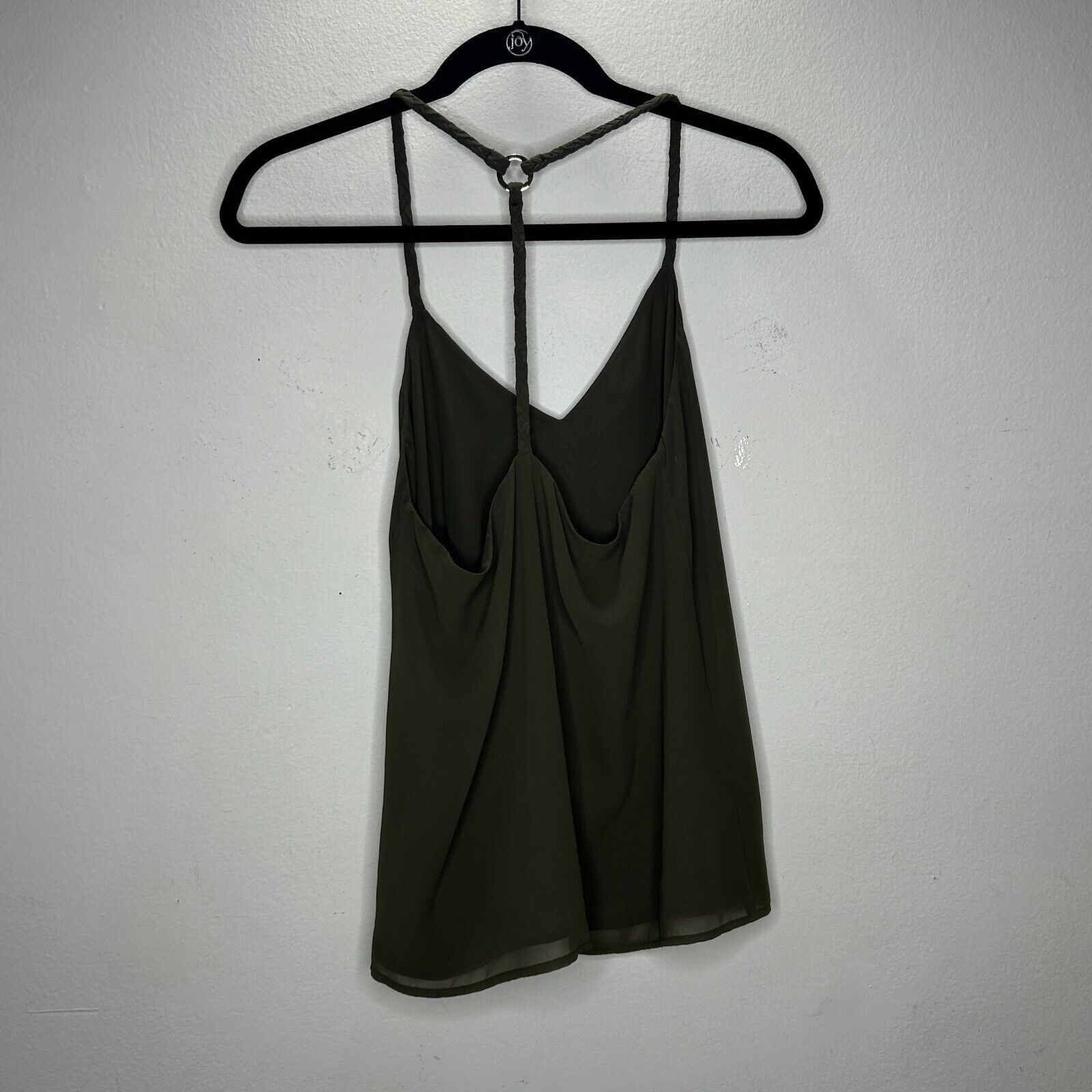 Other Marciano Olive VNeck Braided Racer Back Semi Sheer Blouse SM Size S / US 4 / IT 40 - 5 Thumbnail