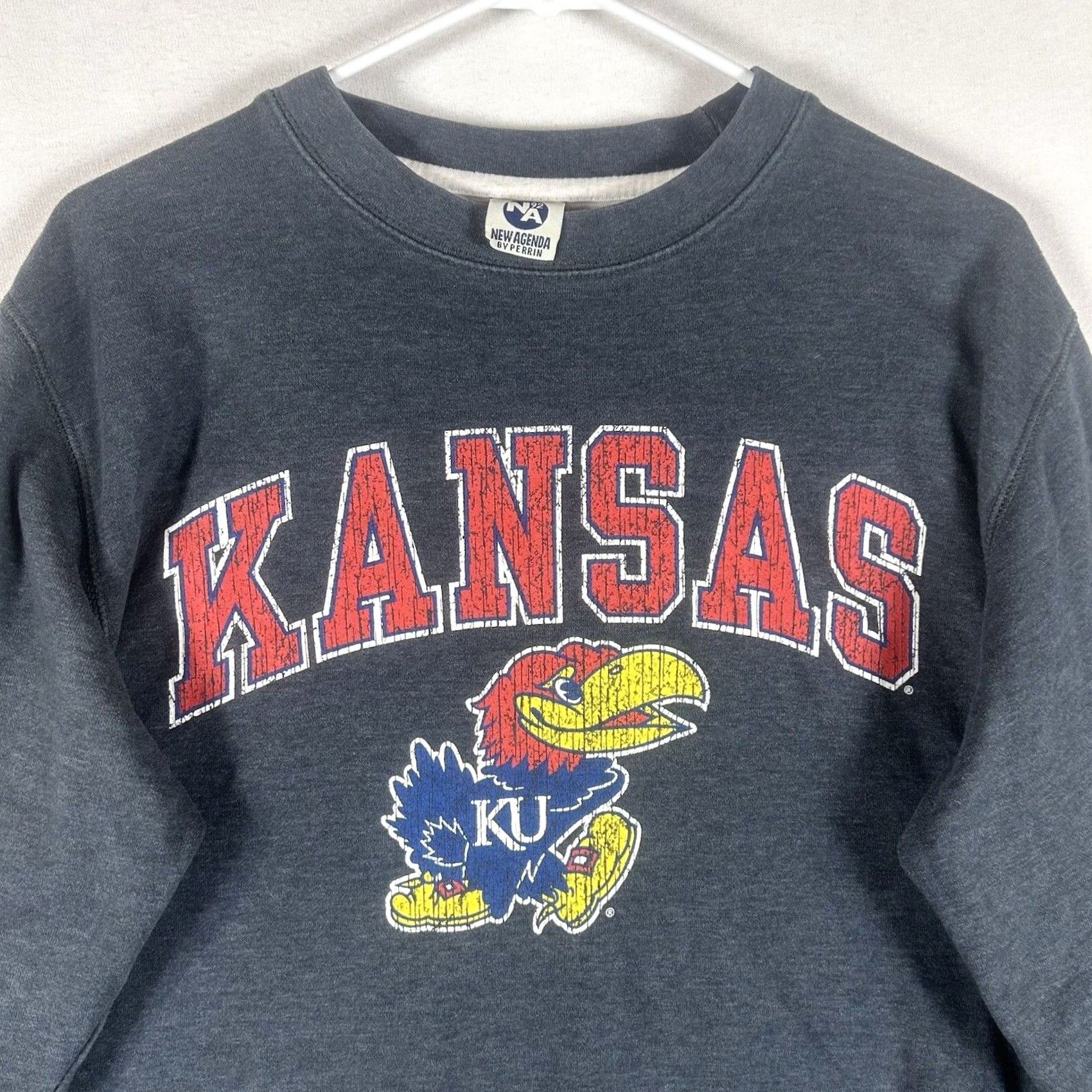 Vintage VINTAGE Kansas University KU Sweatshirt Mens M Gray/Blue Long Sleeve Crew Neck Pullover University School All Seasons Size US M / EU 48-50 / 2 - 3 Thumbnail