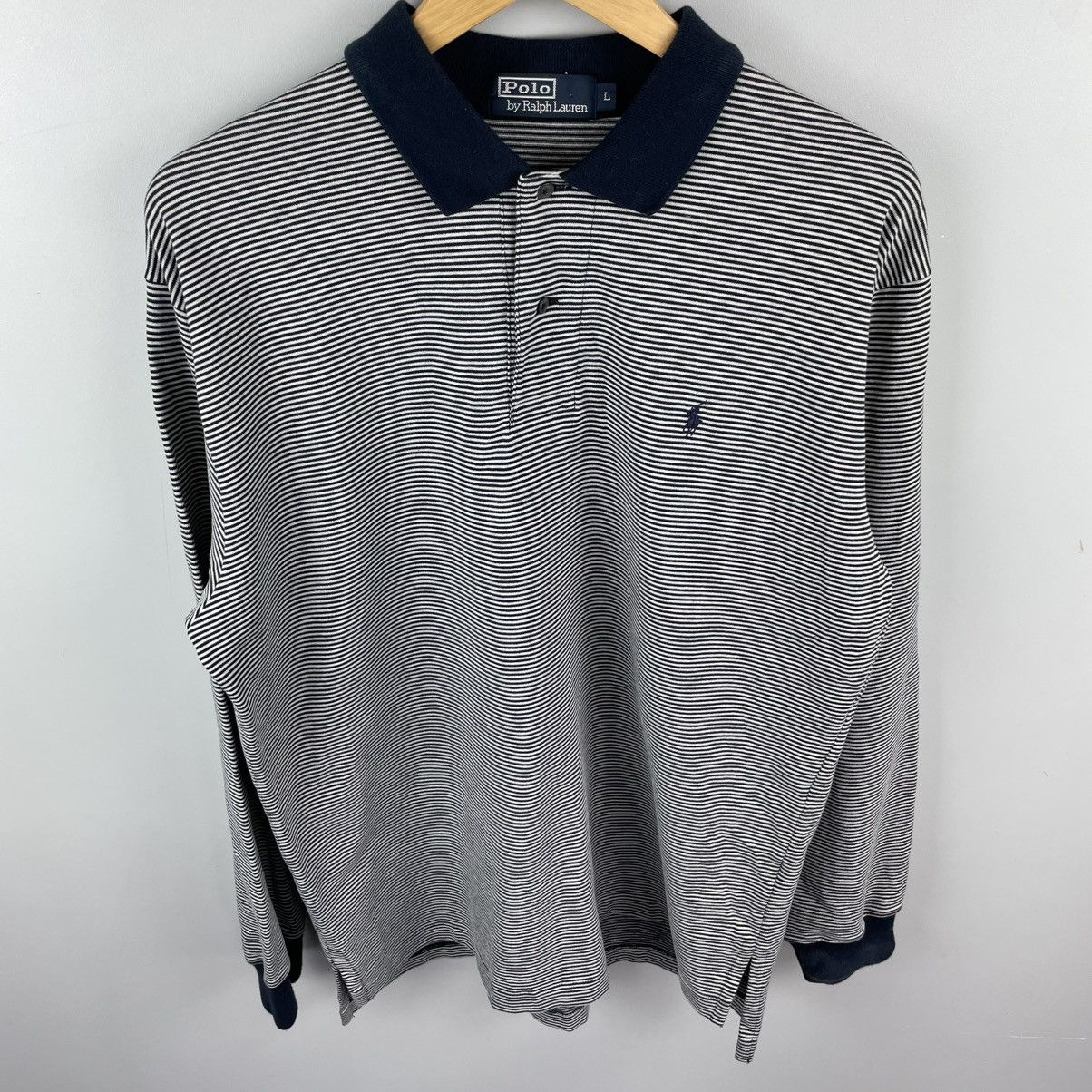 Polo Ralph Lauren VINTAGE Polo Ralph Lauren Striped Long Sleeve Polo Shirt Size US L / EU 52-54 / 3 - 1 Thumbnail