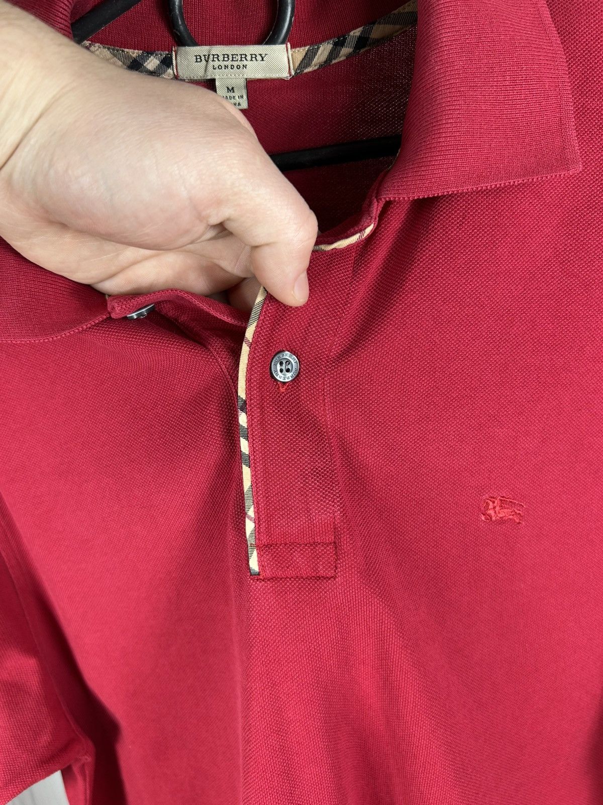Burberry Burberry London Nova Check Red Polo Shirt Size M Size US M / EU 48-50 / 2 - 7 Thumbnail