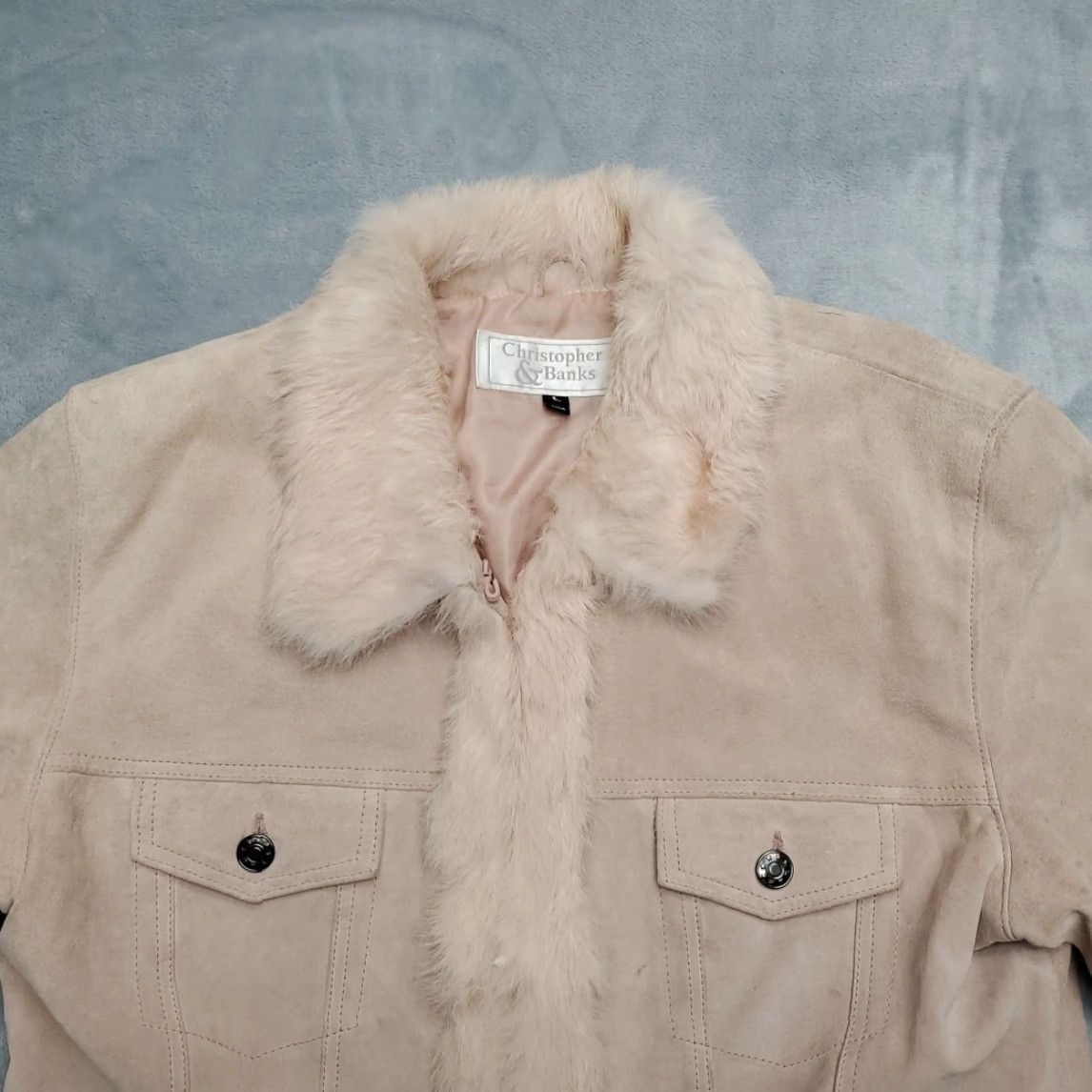 Vintage VINTAGE Penny Lane Jacket Womens Large Pink Genuine Leather Fur Lined 90s Y2K Size L / US 10 / IT 46 - 3 Thumbnail