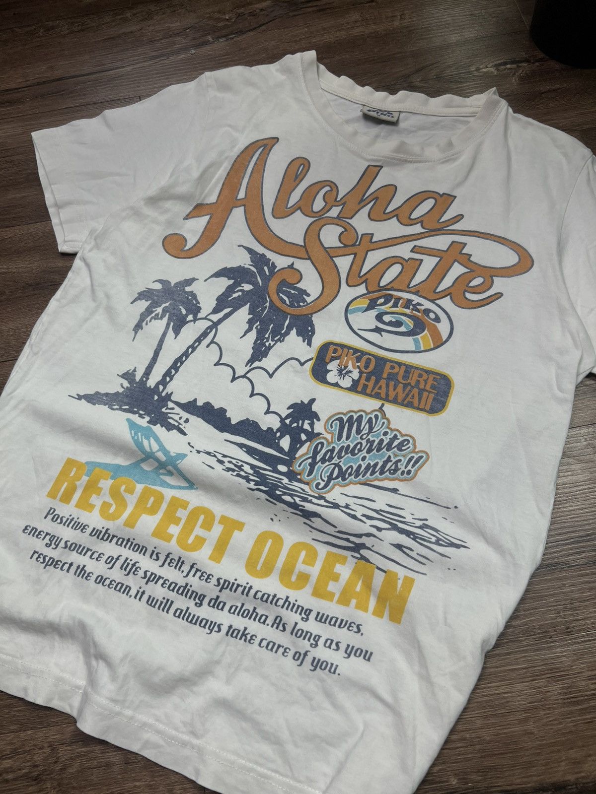 Ron Jon Surf Shop 🔥 Piko Aloha State Vintage Big Logo White T-Shirt Surf Style Size US S / EU 44-46 / 1 - 2 Thumbnail