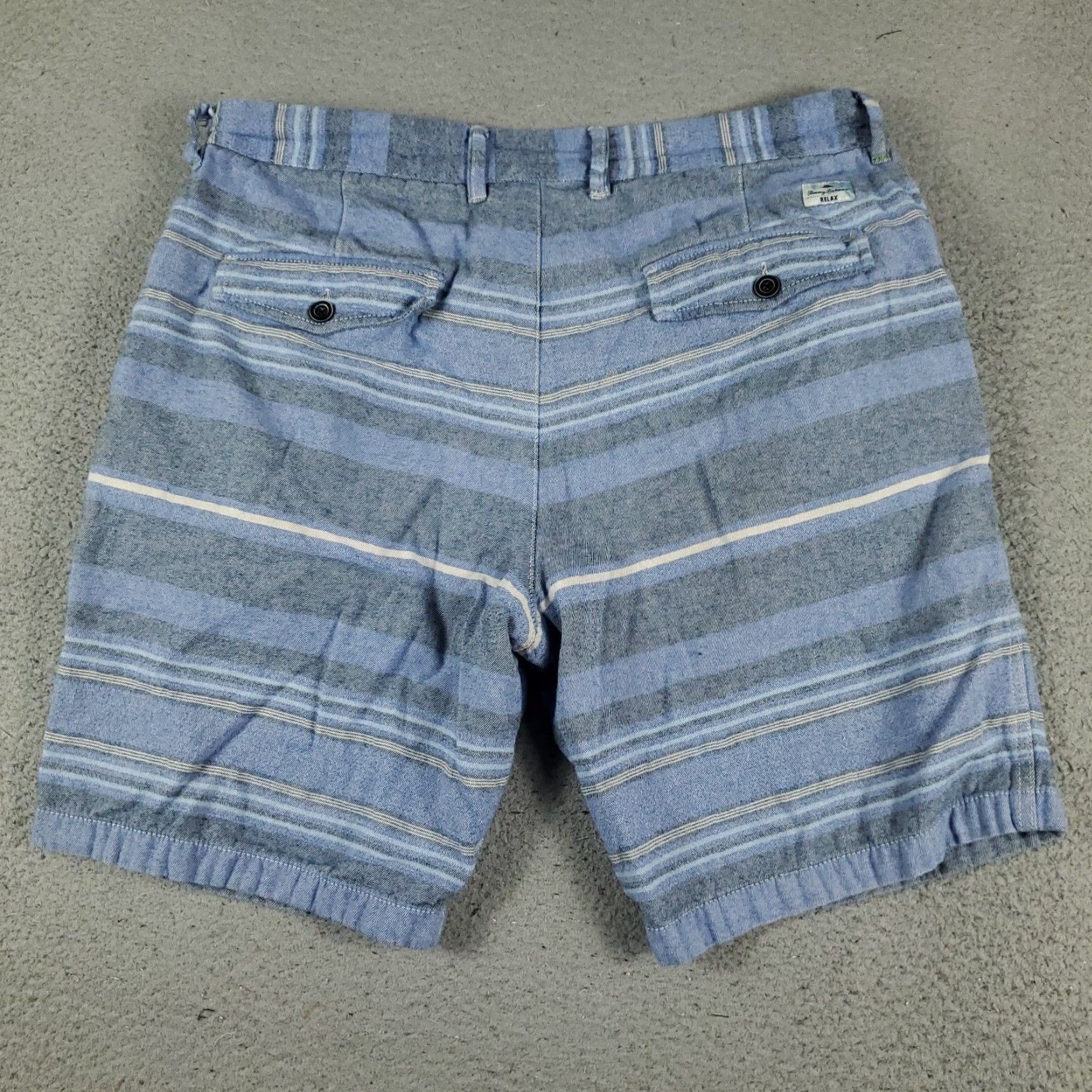 Tommy Bahama VINTAGE Tommy Bahama Shorts Mens Size 36 Blue Striped Cotton Chino Flat Front Casual Men's Size US 36 / EU 52 - 7 Thumbnail