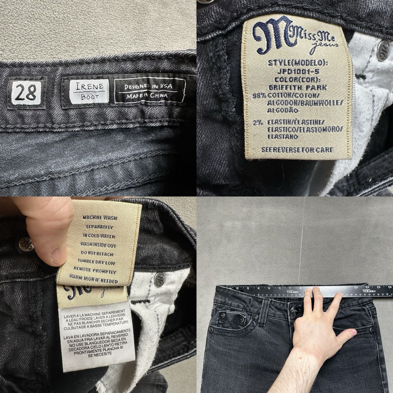 Miss Me Miss Me Jeans Womens Size 28 Black Irene Boot Grunge EUC Size 28" / US 6 / IT 42 - 8 Thumbnail