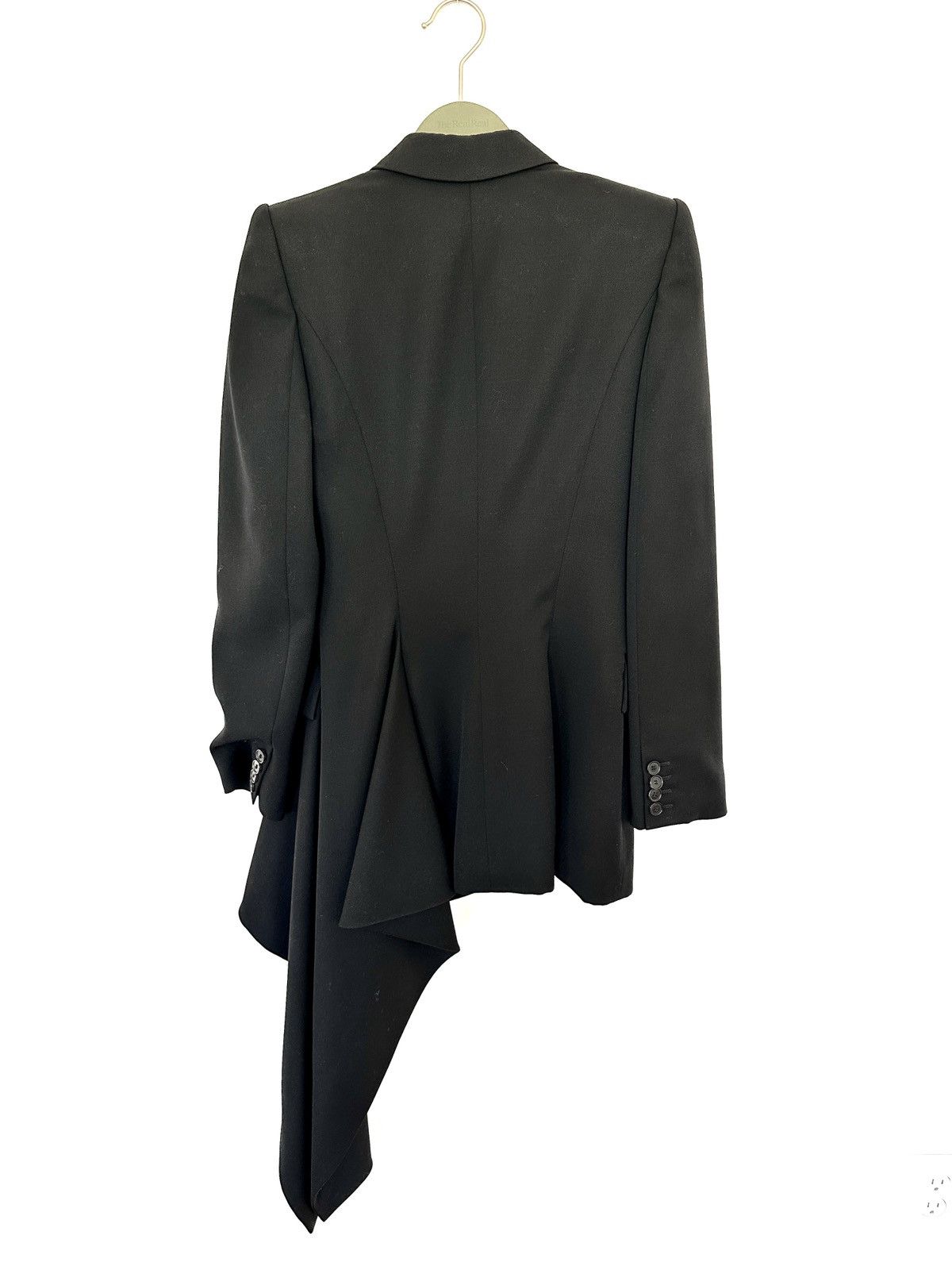 Alexander McQueen Alexander McQueen Virgin Wool Asymmetric Blazer Size S / US 4 / IT 40 - 3 Thumbnail