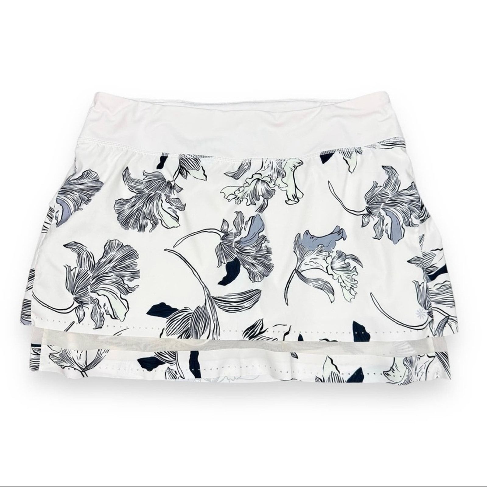 Athleta Athleta Laser Run Skort White Floral Nouveau Print Tennis Size 30" / US 8 / IT 44 - 4 Thumbnail