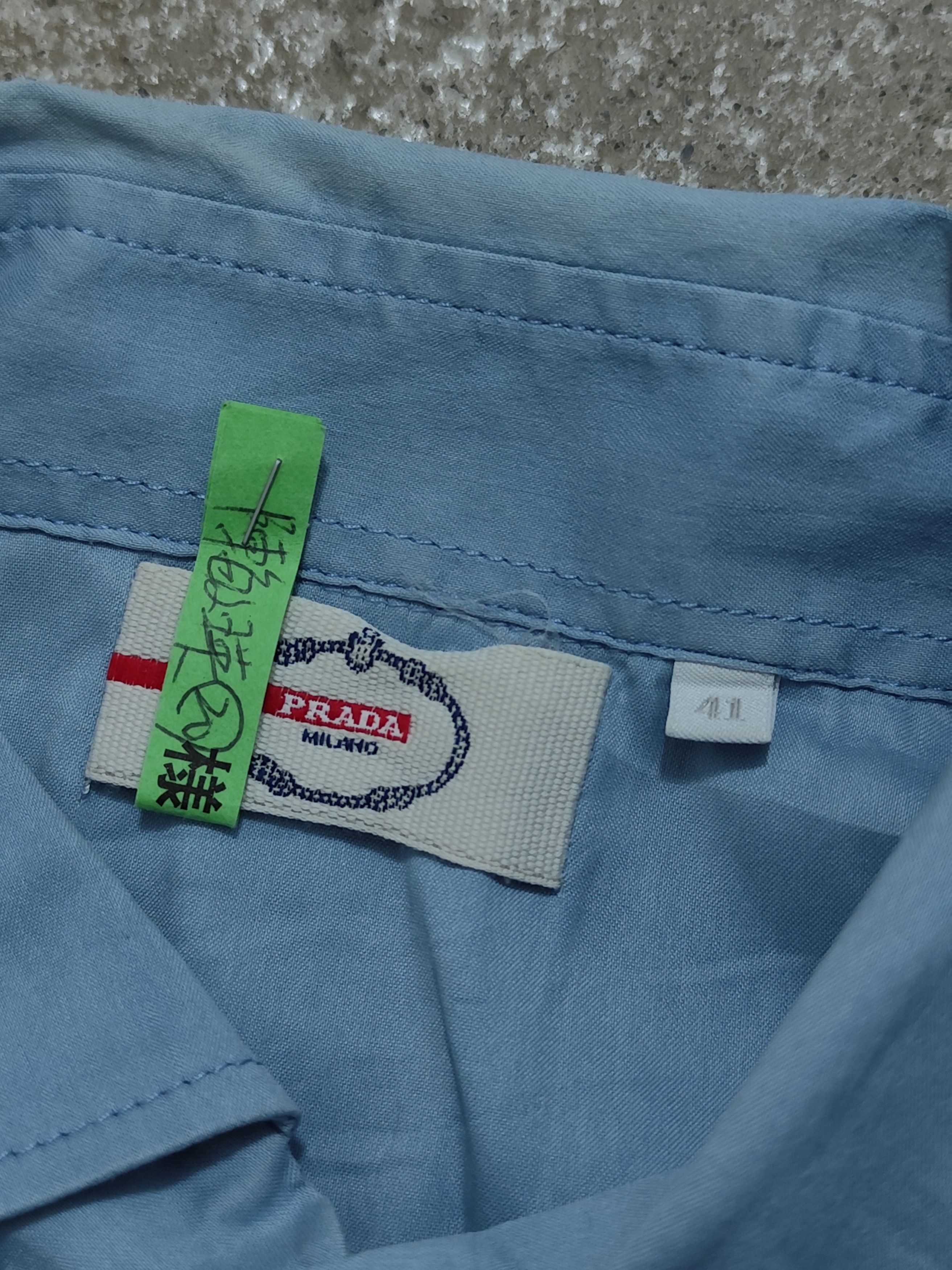 Prada Vintage prada white tab buttons up polo Size US XL / EU 56 / 4 - 2 Thumbnail