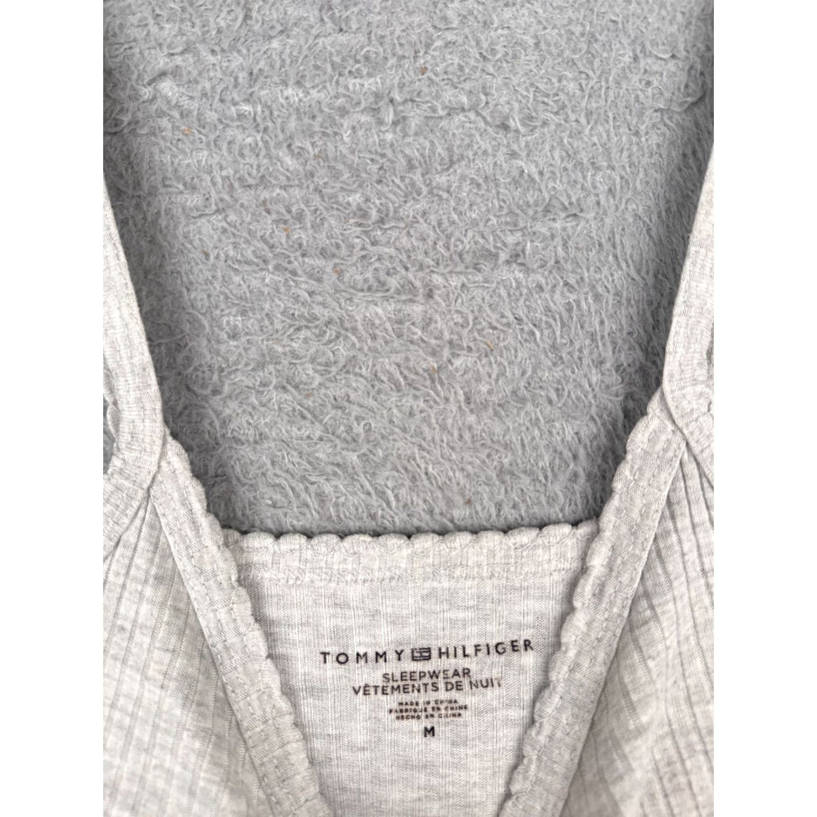 Tommy Hilfiger Tommy Hilfiger Tank Women M Gray Ribbed Cotton V-Neck Sleepwear Womens Size M / US 6-8 / IT 42-44 - 6 Thumbnail