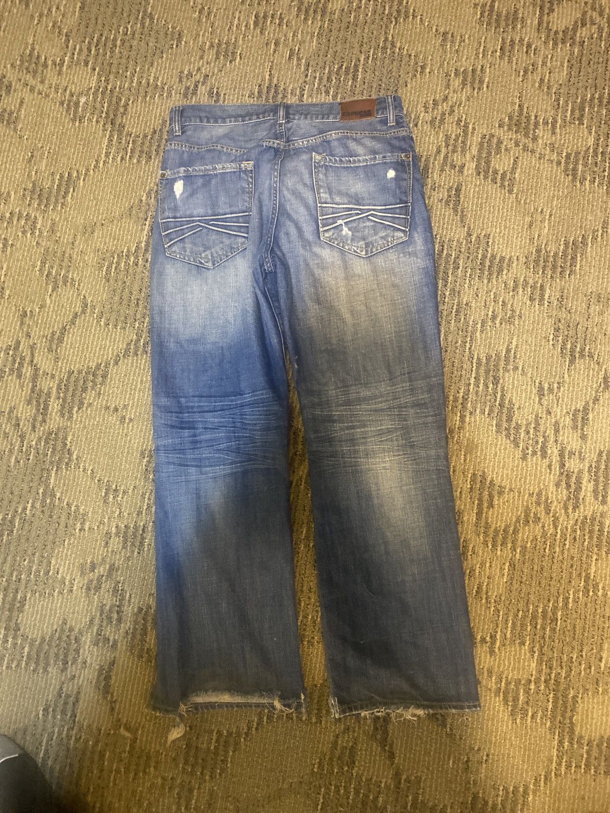 Vintage vintage dark blue denim Size US 35 - 5 Thumbnail