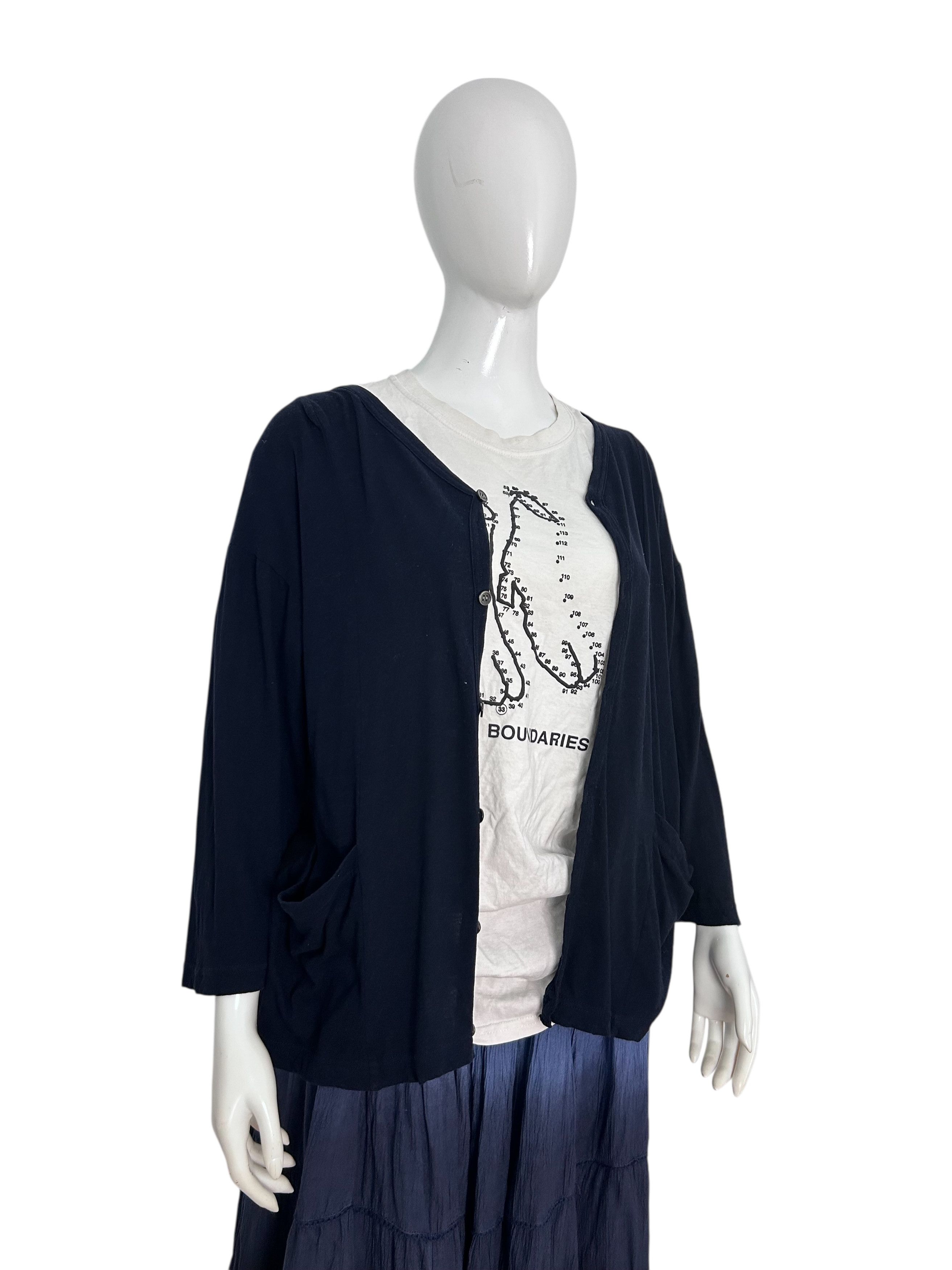 Zucca Vintage Zucca by Issey Miyake Navy Button-Up Cardigan Size M / US 6-8 / IT 42-44 - 3 Thumbnail