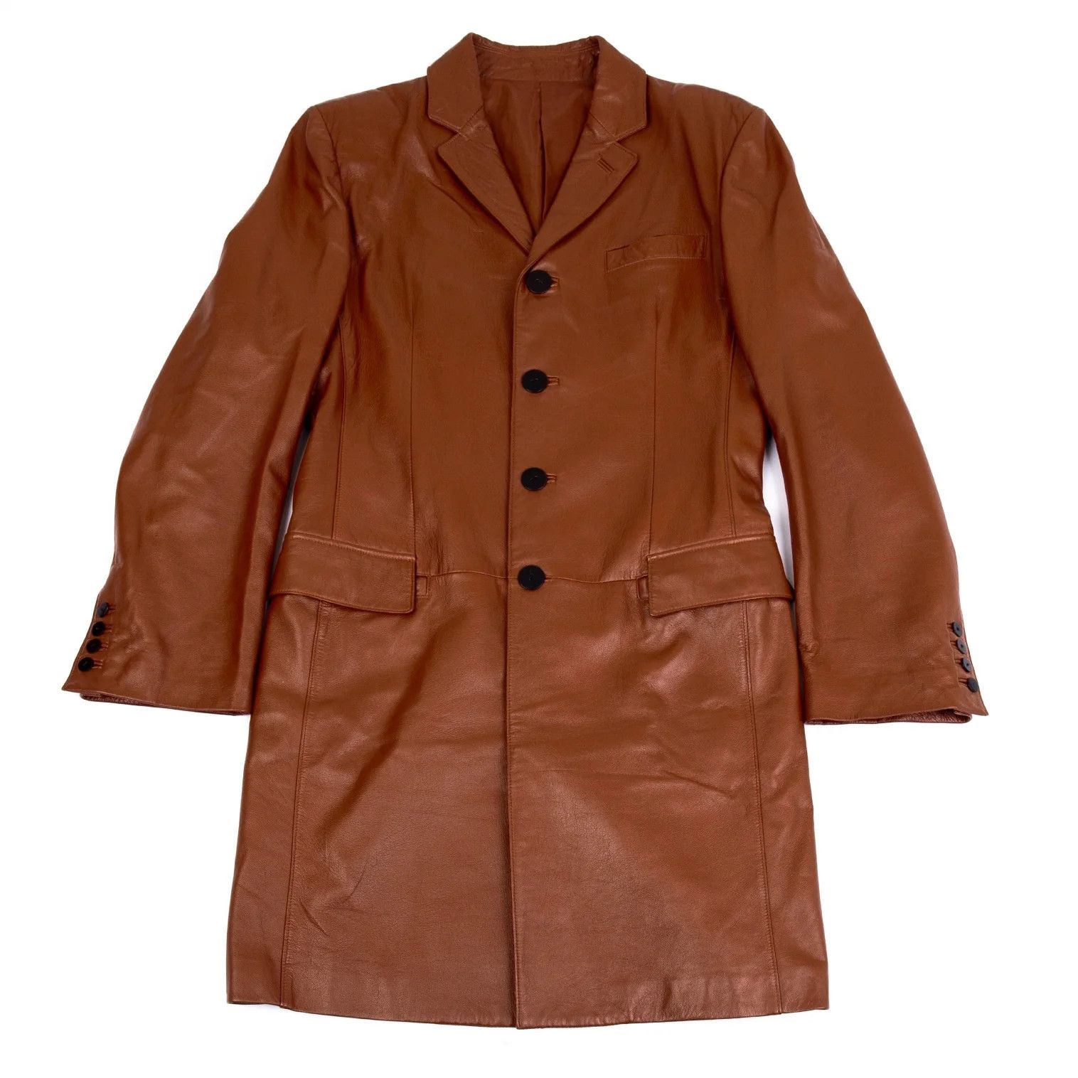 Jean Paul Gaultier Sheep Skin Leather Coat in Brown, Size 48 Size US M / EU 48-50 / 2 - 1 Thumbnail
