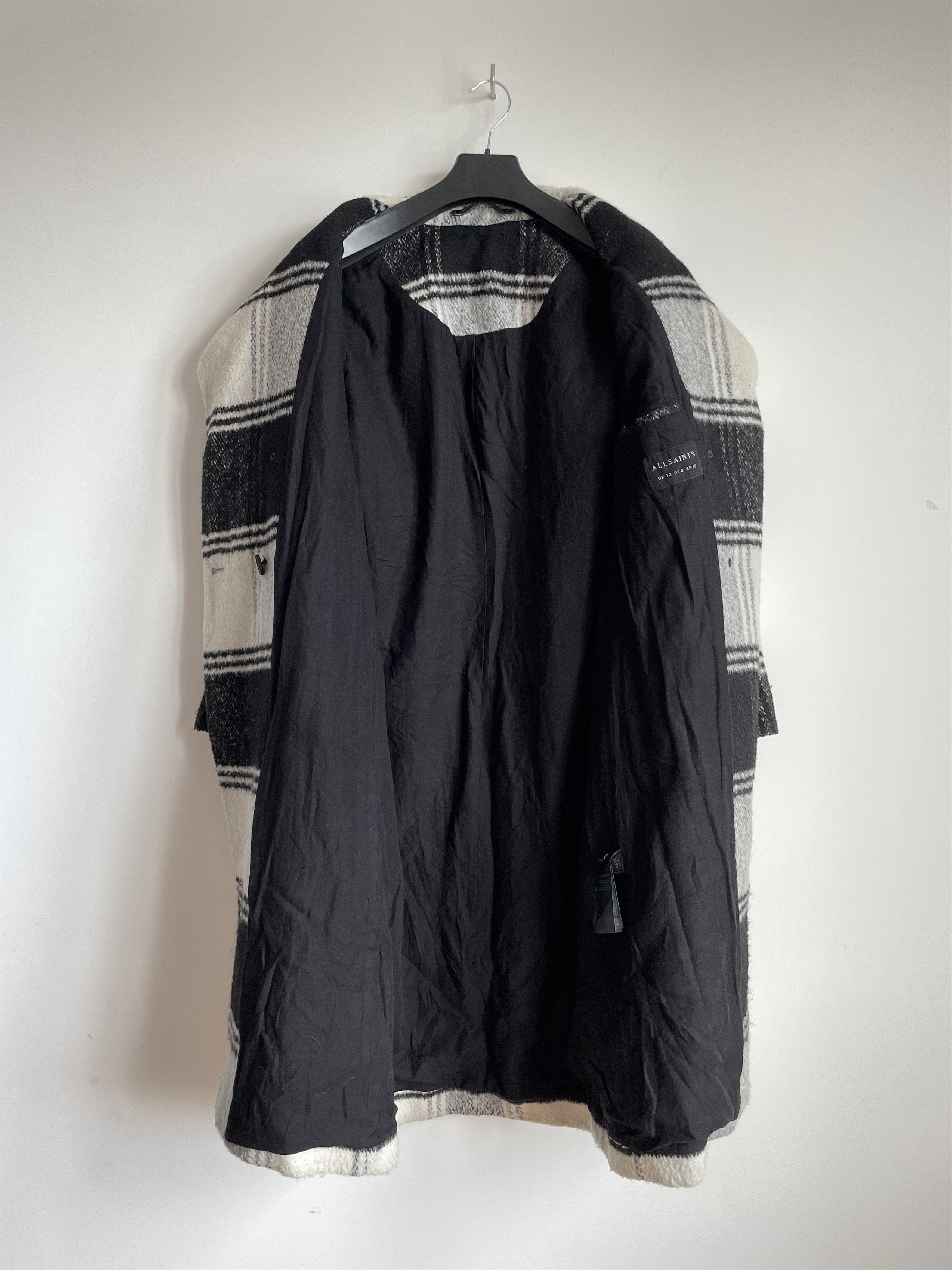 Allsaints Allsaints Womens Lottie Check Double Breasted Coat Size M / US 6-8 / IT 42-44 - 3 Thumbnail