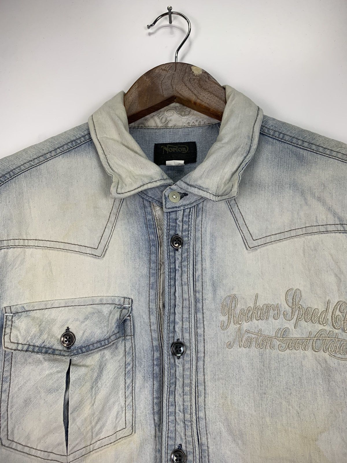 Norton × Vintage Vintage Norton Motorcycle western shirt Size US L / EU 52-54 / 3 - 7 Thumbnail