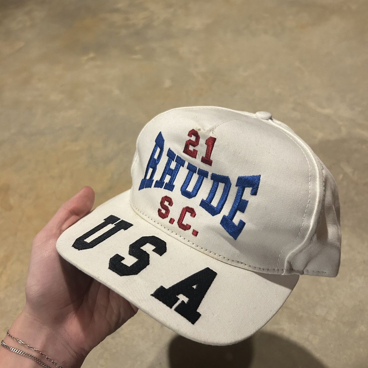 Designer × Rhude Rhude RSC Embroidered Logo Trucker Hat Designer Rare Size ONE SIZE - 3 Thumbnail