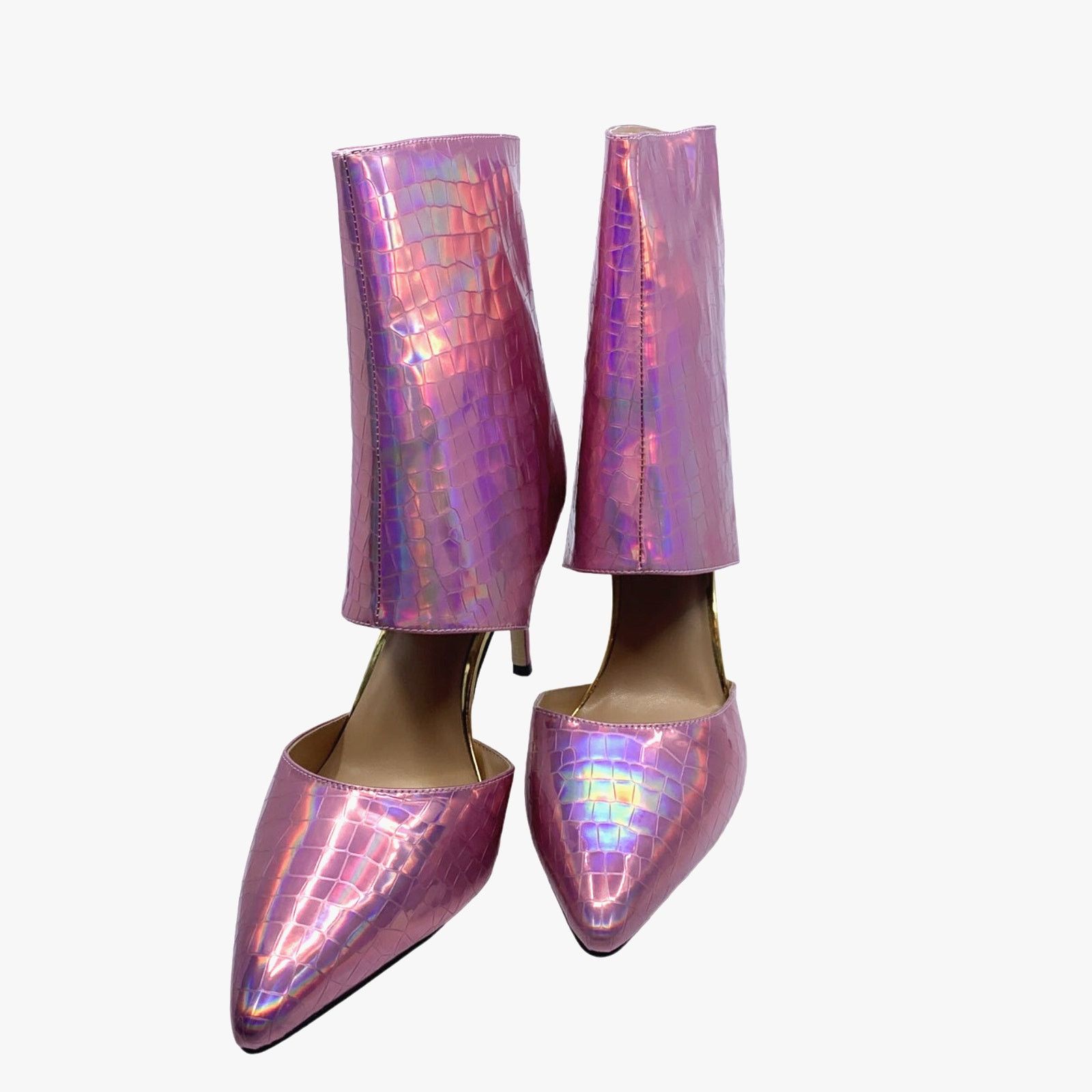 Other Women's Size 12M Show-Stopping Pink Snake-Print Ankle Boot Size US 12 / IT 42 - 5 Thumbnail