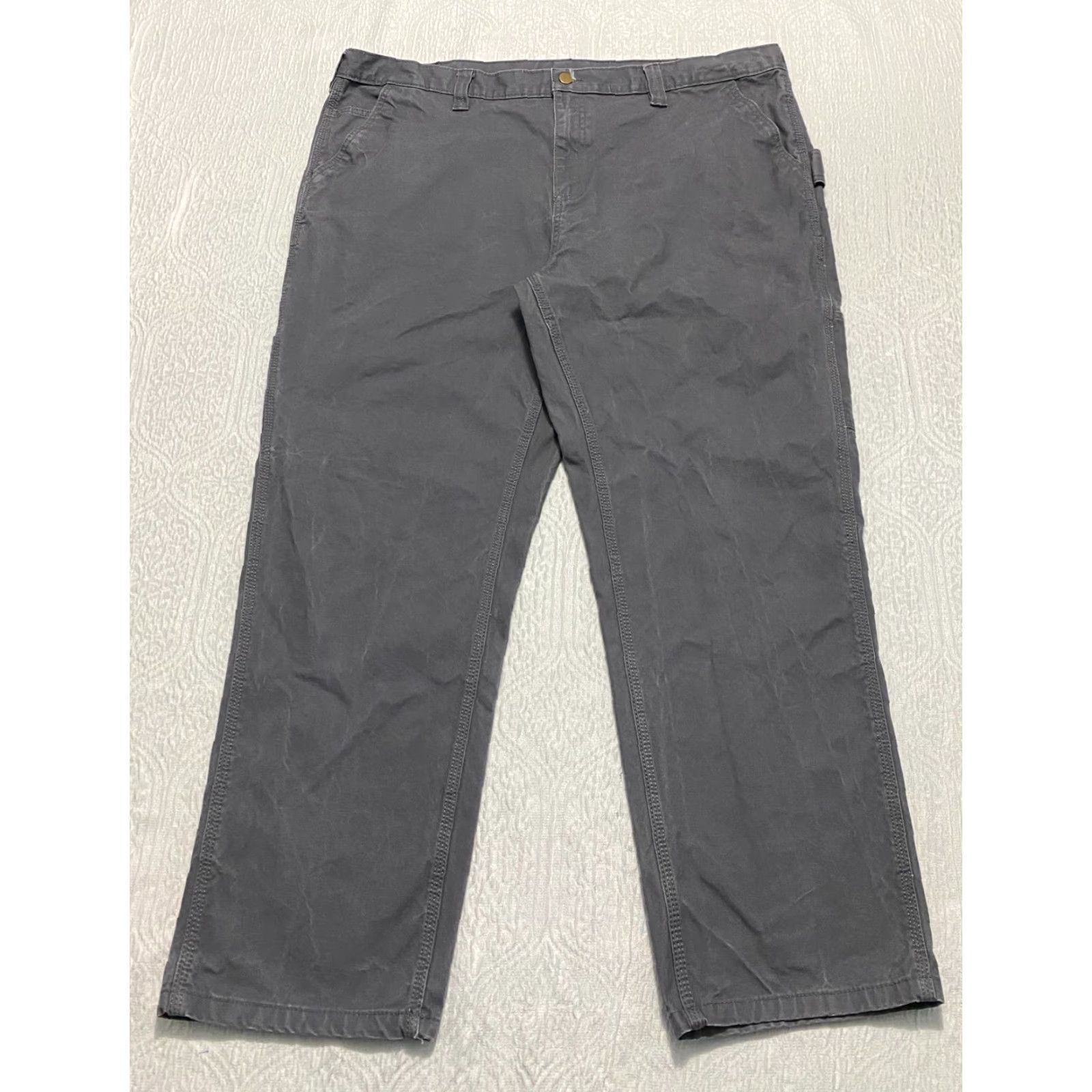 Vintage Brahma Carpenter Pants Wide-Leg Utility Work Men's 44x30 Gray Pants Mens Carpenter Workwear 44 Regular Gray Brahma Size US 44 / EU 60 - 2 Thumbnail
