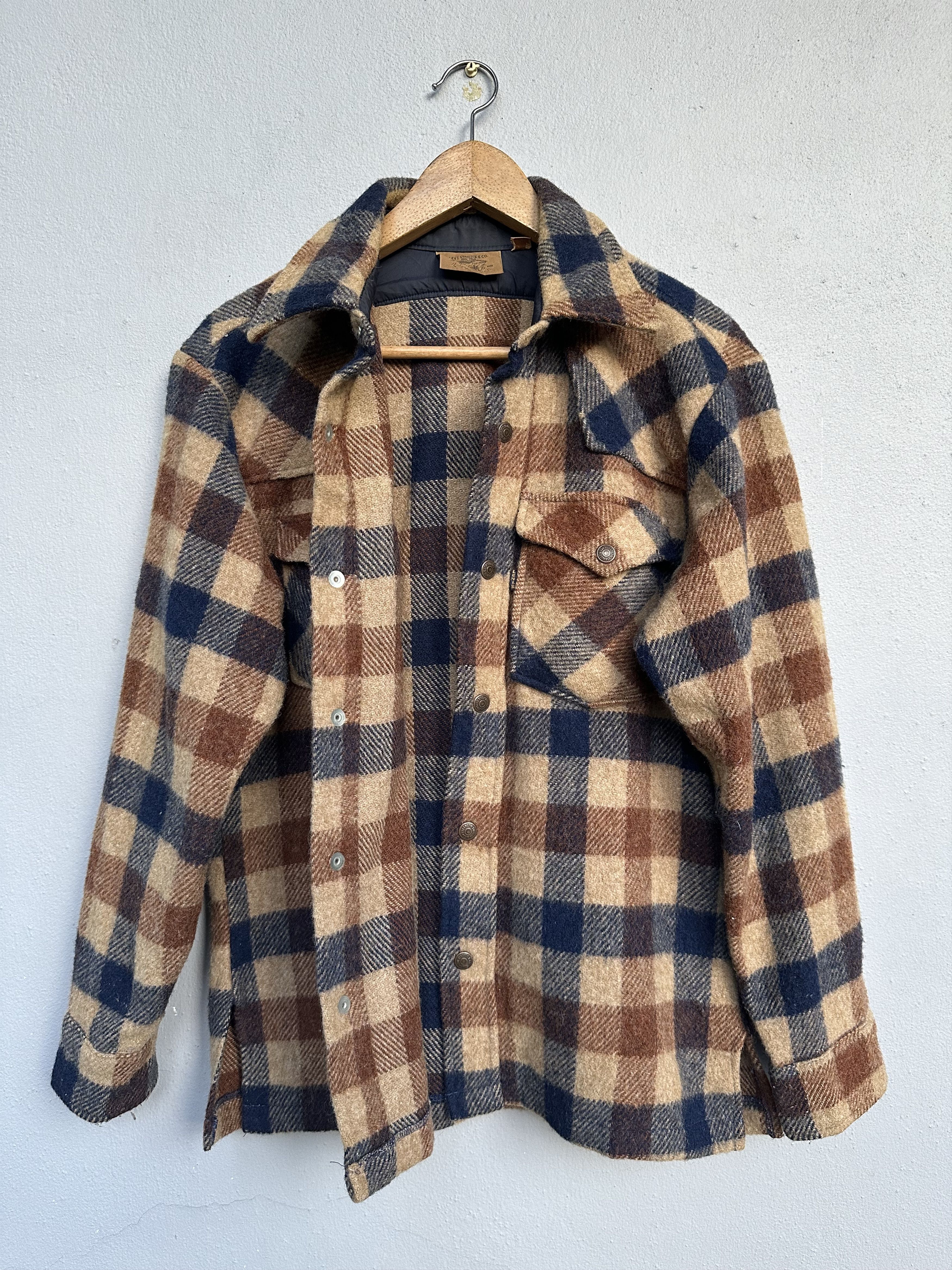 Levi's Rare Vintage 80 Levi’s Tartan Flannel Wool Nylon Snap Button Size US M / EU 48-50 / 2 - 2 Thumbnail