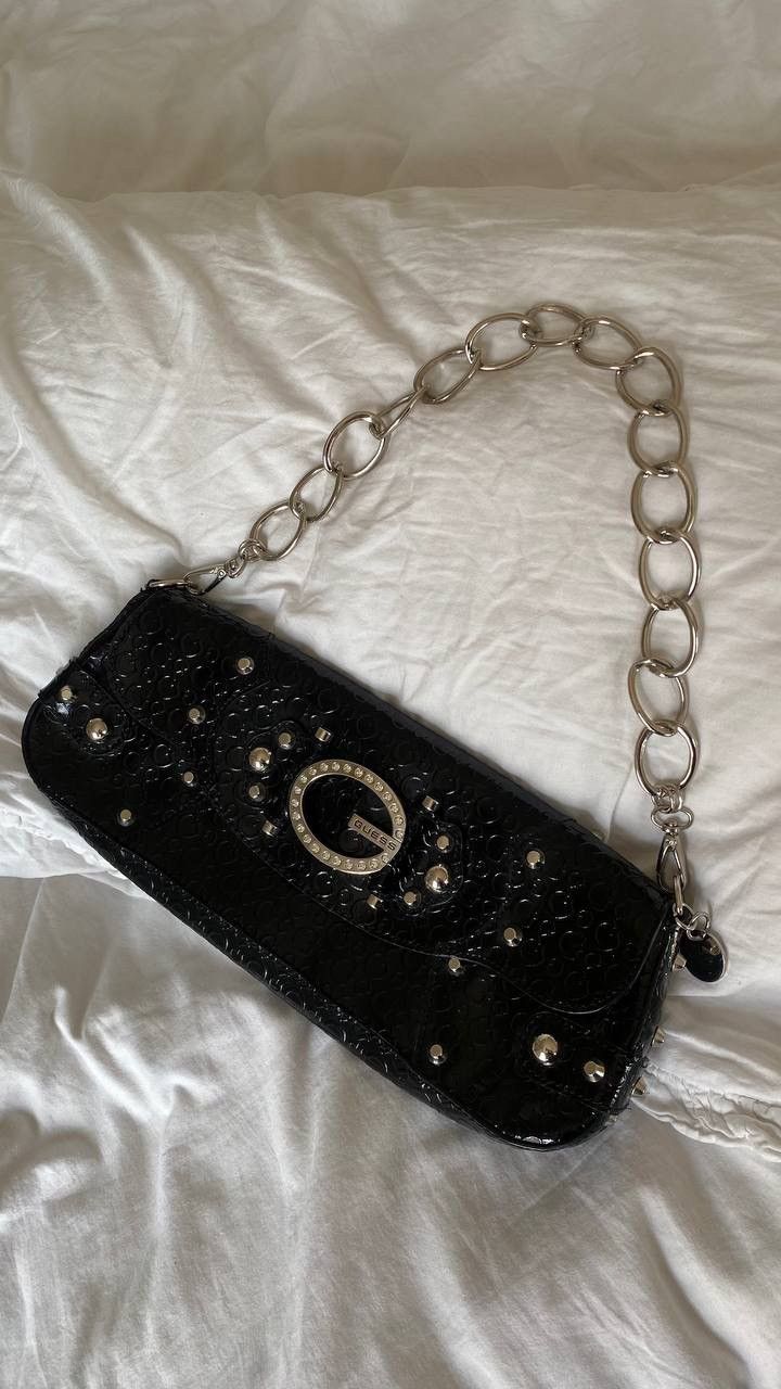 image of Vintage Guess Black Shoulder Bag, Women's