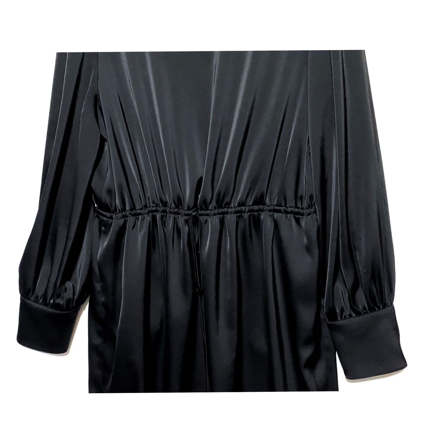Vintage VINTAGE Alex Marie Black Dress 14 Whimsigoth Goth Boho Dark Academia LBD Shirt Dress Women Ladies 14 Satin Black Size XL / US 12-14 / IT 48-50 - 3 Thumbnail