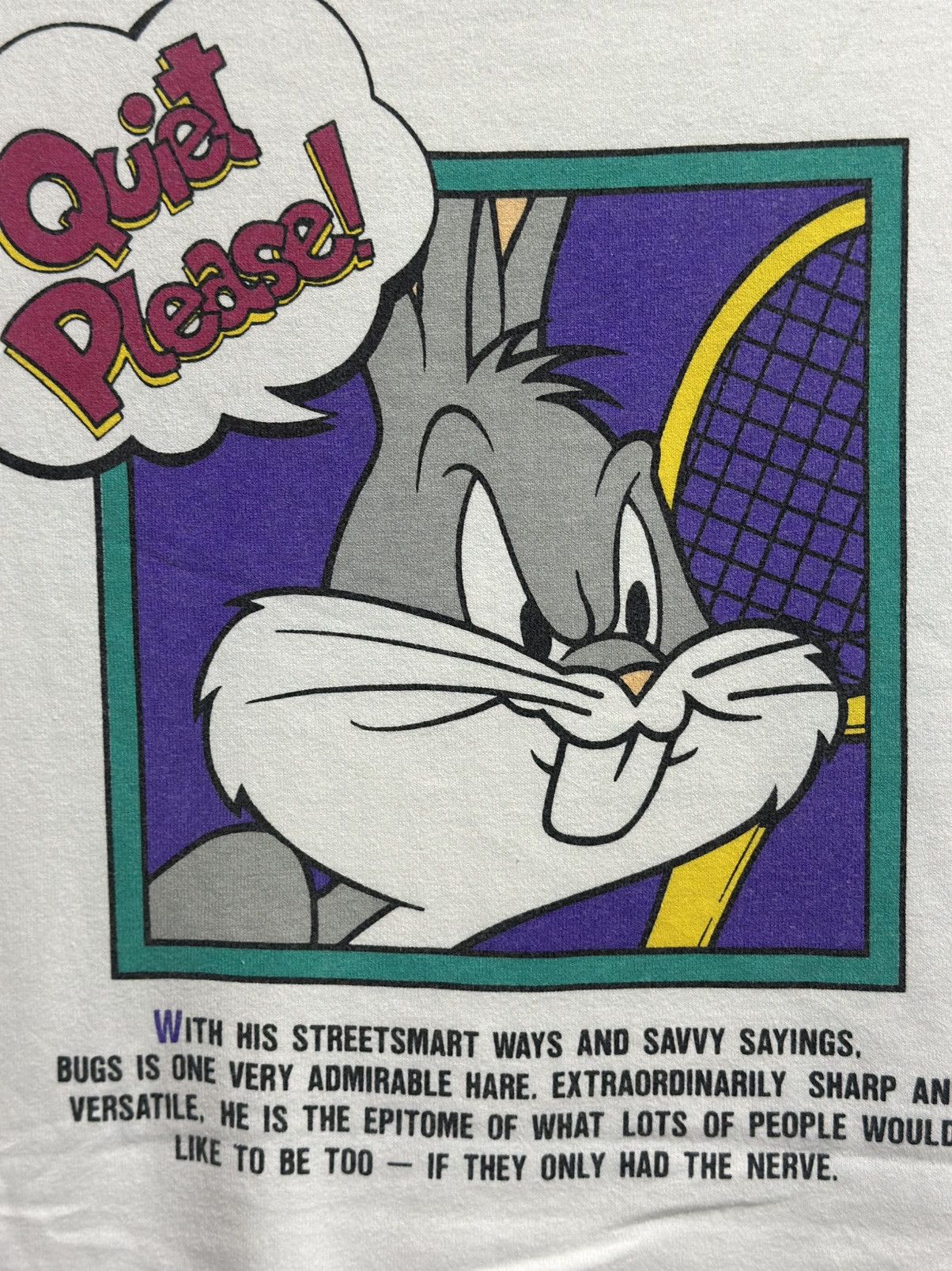 Warner Bros Thrashed Vintage Looney Tunes Tennis Faded Tee Size US L / EU 52-54 / 3 - 11 Thumbnail