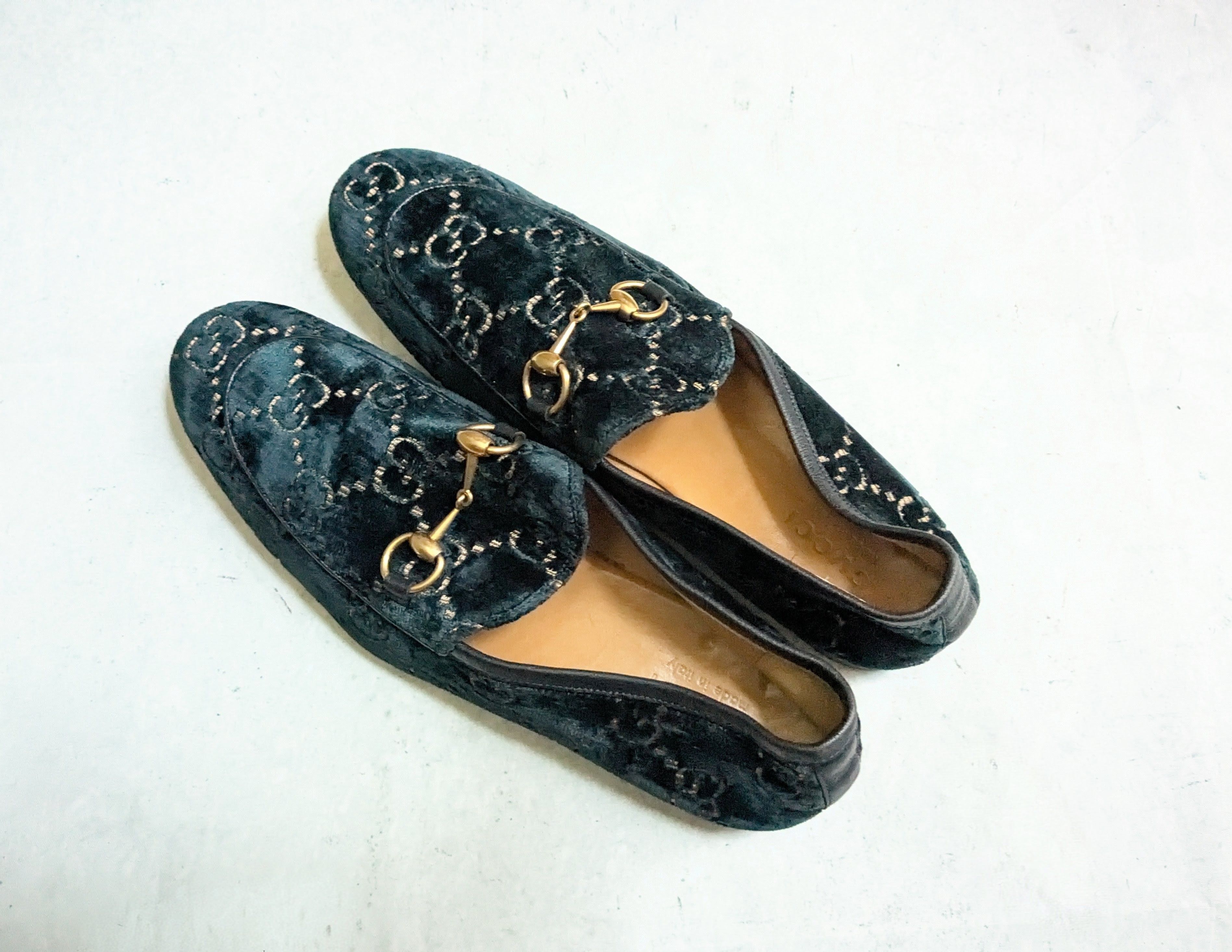 Gucci Gucci Horsebit Loafers Blue Velvet Monogram Logo 10.5 Size US 10.5 / EU 43-44 - 13 Thumbnail
