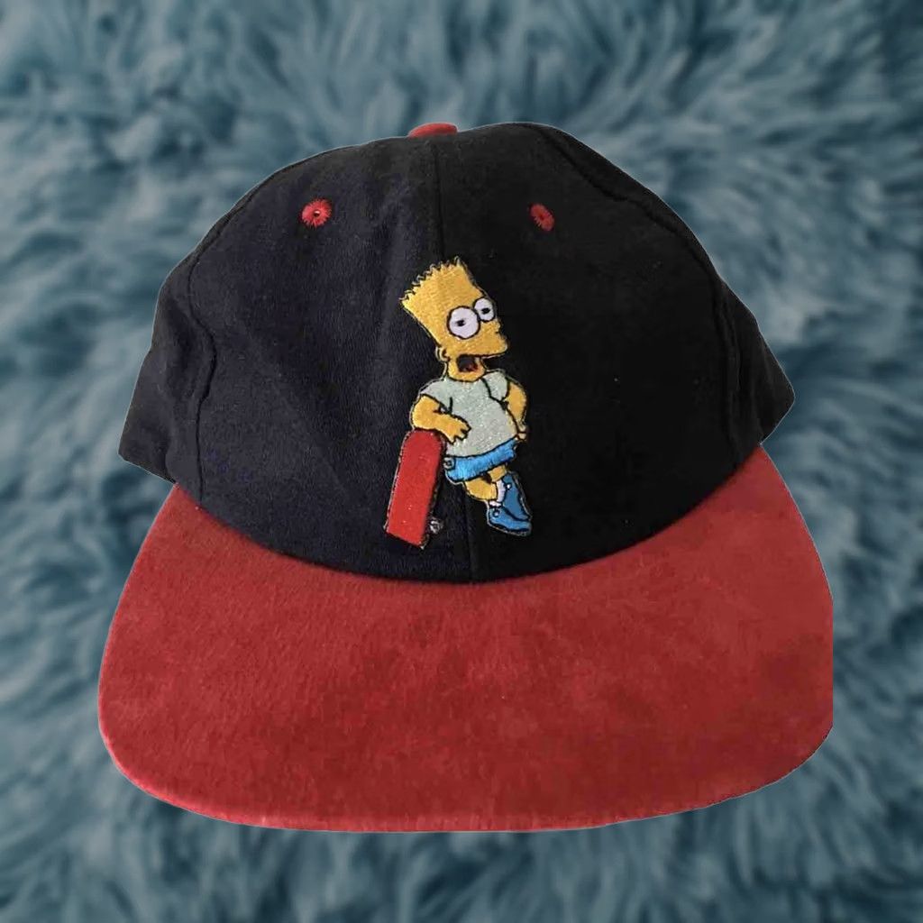 Vintage VINTAGE Matt Groening Bart Simpson Hat Snapback Embroidered RARE 1993 Skateboard Size ONE SIZE - 1 Thumbnail