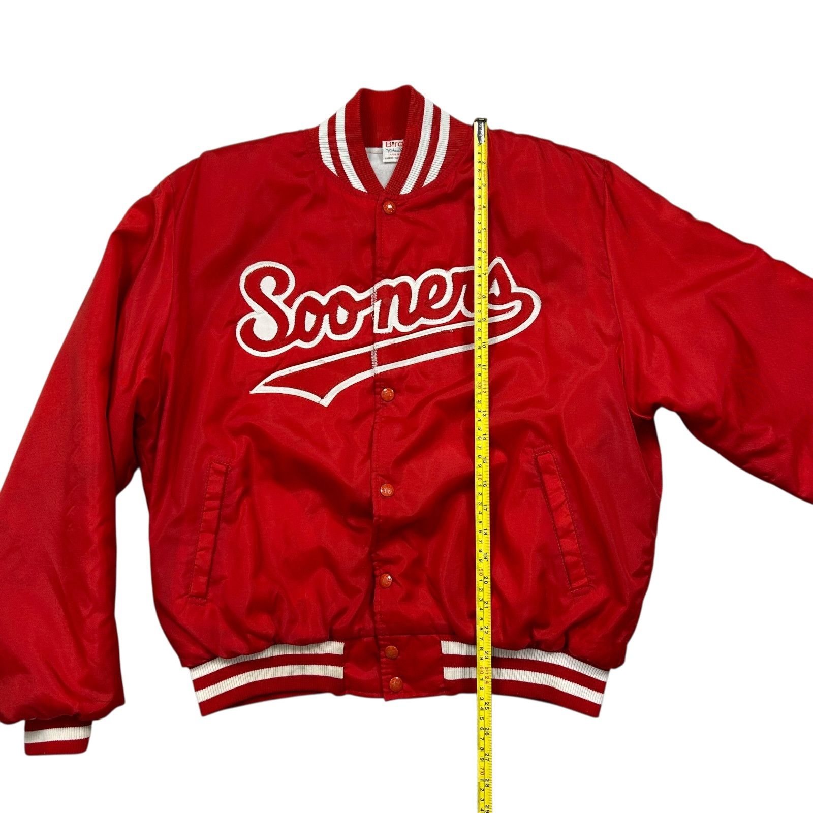 NCAA VTG 90S NCAA OKLAHOMA SOONERS BIRDIE SATIN BOMBER JACKET Size US L / EU 52-54 / 3 - 11 Thumbnail