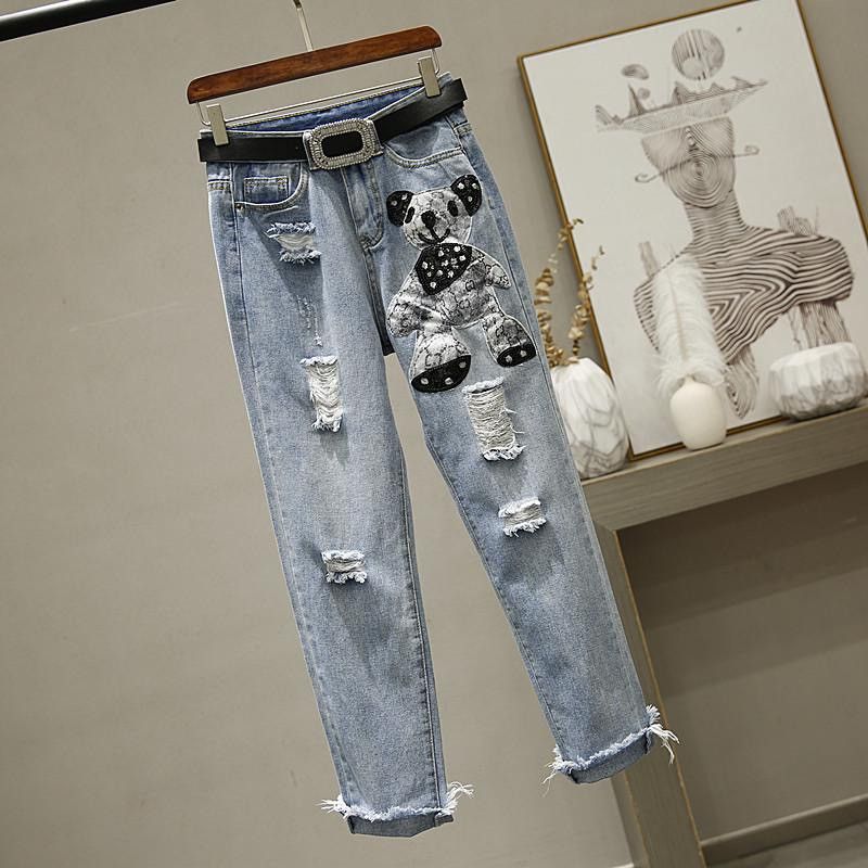 Japanese Brand Japanese Brand Distressed Printed Ripped Jeans (165) Size 27" / US 4 / IT 40 - 1 Thumbnail